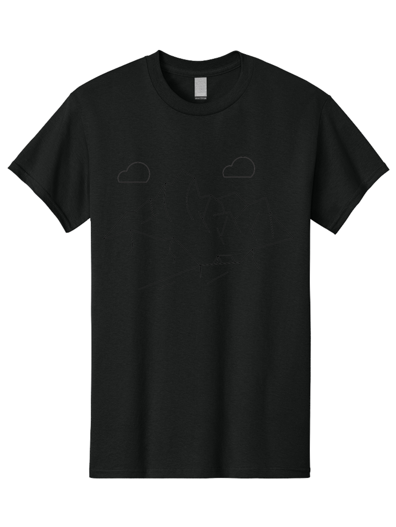 Mountain-Range Men'S Graphic Tee, 100% Cotton, Comfortable Casual Summer Wear, Machine Washable, Mountain Landscape, Simple Line Art, Minimalist Design, Clouds, Outdoor Scenery, Natural Beauty, Serene Atmosphere, Modern Illustrations, - Aaa199 9