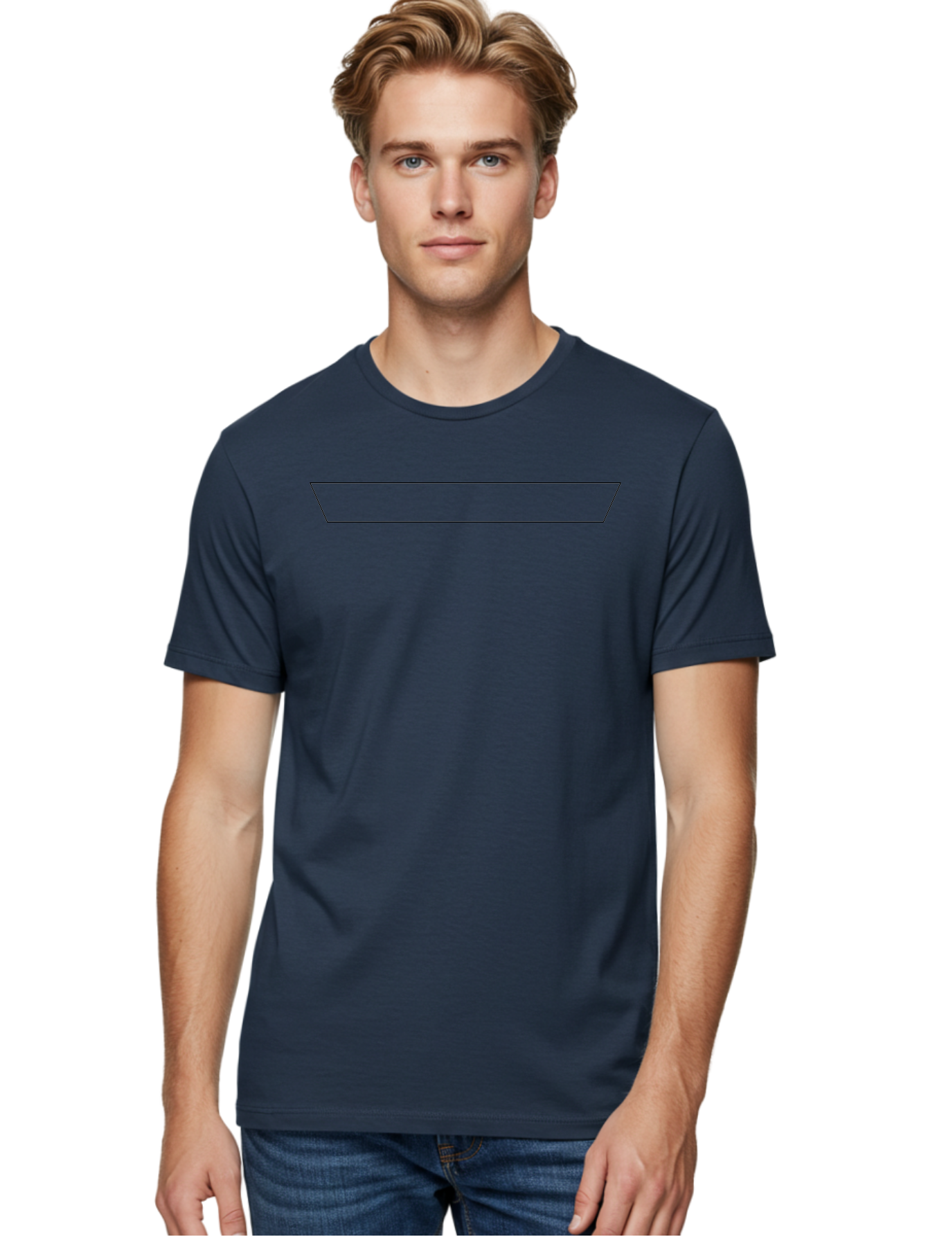 Simple-Trapezoid Men'S Graphic Tee, 100% Cotton, Comfortable Casual Summer Wear, Machine Washable, Simple Line Drawing, Minimalist Design, Geometric Shape, Trough Outline, Black Outline - Aaa205 8