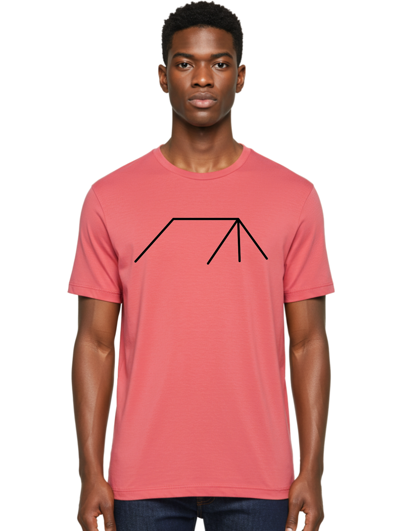 Stick-Figure Men'S Graphic Tee, 100% Cotton, Comfortable Casual Summer Wear, Machine Washable, Simple Line Drawing, Geometric Shape, Abstract Design, Minimalist Art, Black Lines, Simple Graphics - Aaa206 18