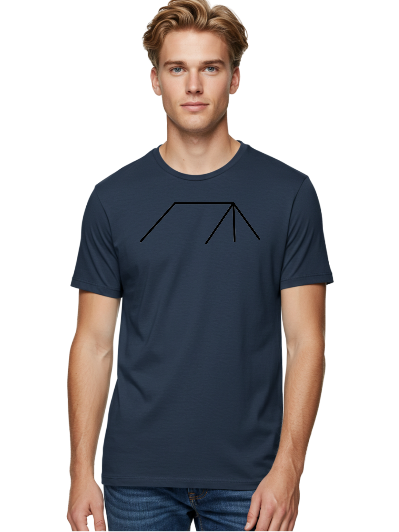 Stick-Figure Men'S Graphic Tee, 100% Cotton, Comfortable Casual Summer Wear, Machine Washable, Simple Line Drawing, Geometric Shape, Abstract Design, Minimalist Art, Black Lines, Simple Graphics - Aaa206 10
