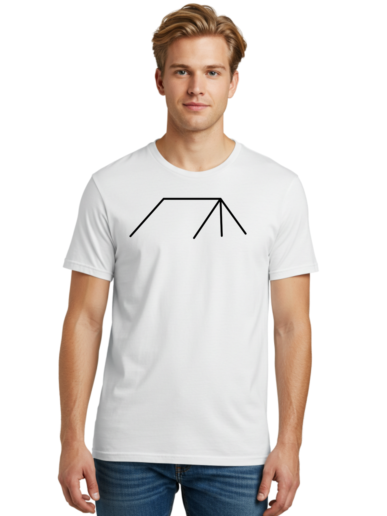 Stick-Figure Men'S Graphic Tee, 100% Cotton, Comfortable Casual Summer Wear, Machine Washable, Simple Line Drawing, Geometric Shape, Abstract Design, Minimalist Art, Black Lines, Simple Graphics - Aaa206 12