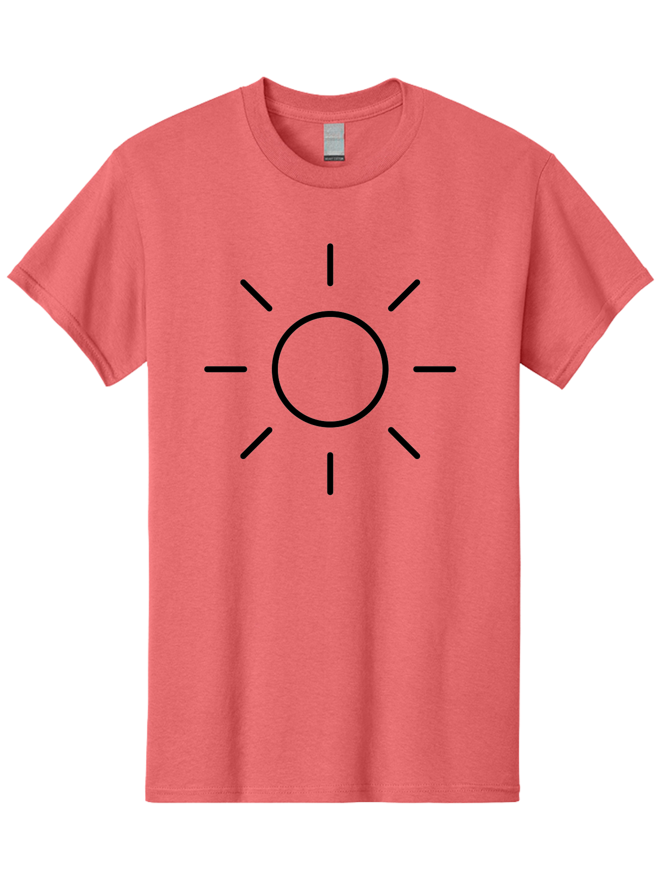 Sun-Symbol Men'S Graphic Tee, 100% Cotton, Comfortable Casual Summer Wear, Machine Washable, Sun Symbol, Simple Design, Minimalist Icon, Black Outline, Sun Illustration, Weather Symbol, Sunshine Graphic - Aaa207 13