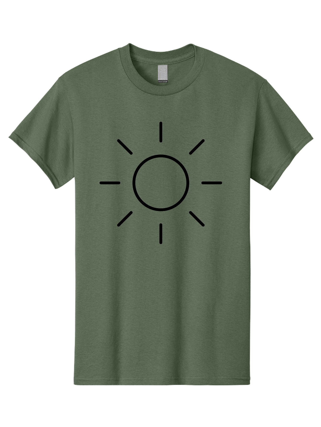 Sun-Symbol Men'S Graphic Tee, 100% Cotton, Comfortable Casual Summer Wear, Machine Washable, Sun Symbol, Simple Design, Minimalist Icon, Black Outline, Sun Illustration, Weather Symbol, Sunshine Graphic - Aaa207 3