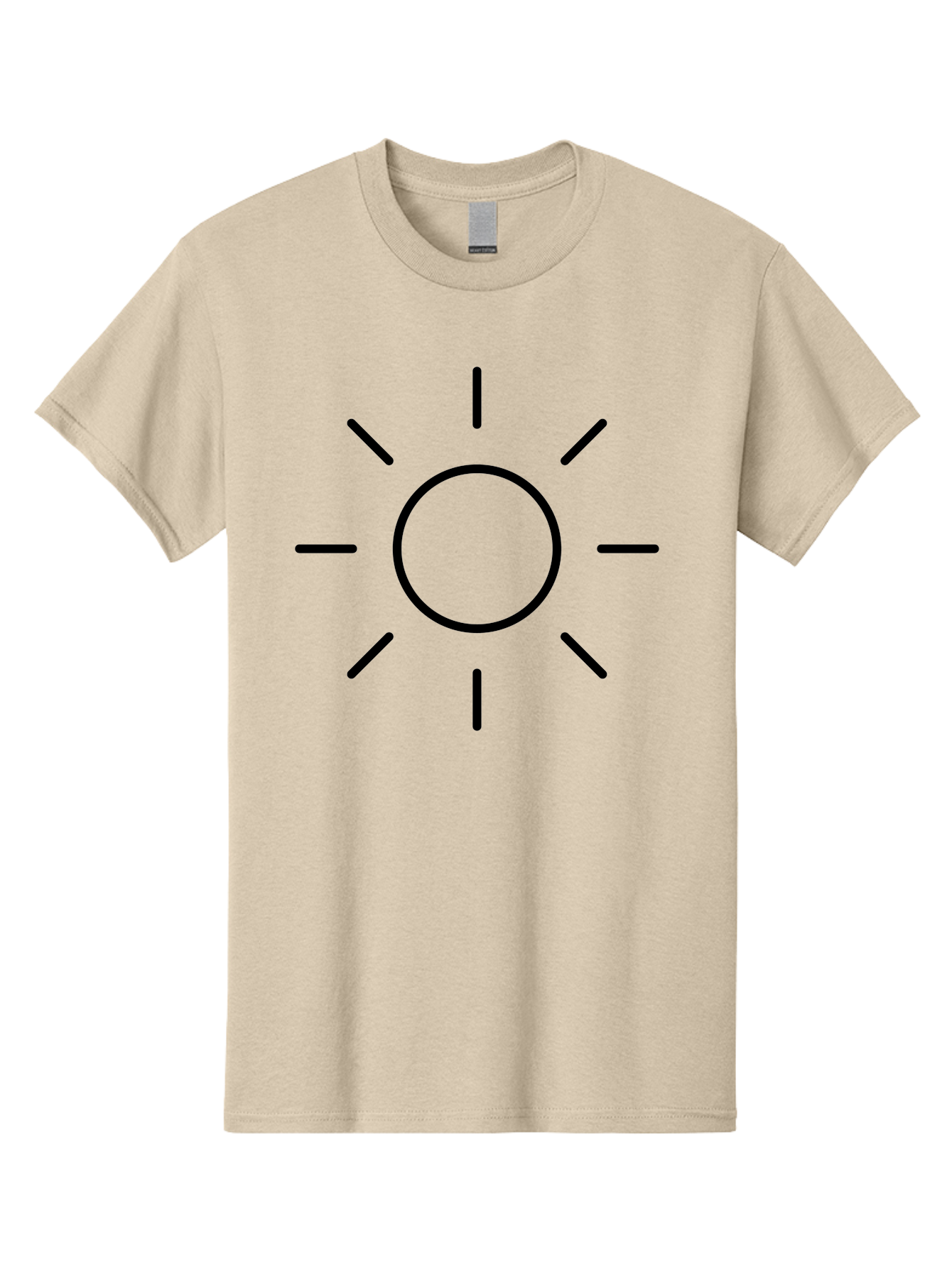 Sun-Symbol Men'S Graphic Tee, 100% Cotton, Comfortable Casual Summer Wear, Machine Washable, Sun Symbol, Simple Design, Minimalist Icon, Black Outline, Sun Illustration, Weather Symbol, Sunshine Graphic - Aaa207 7