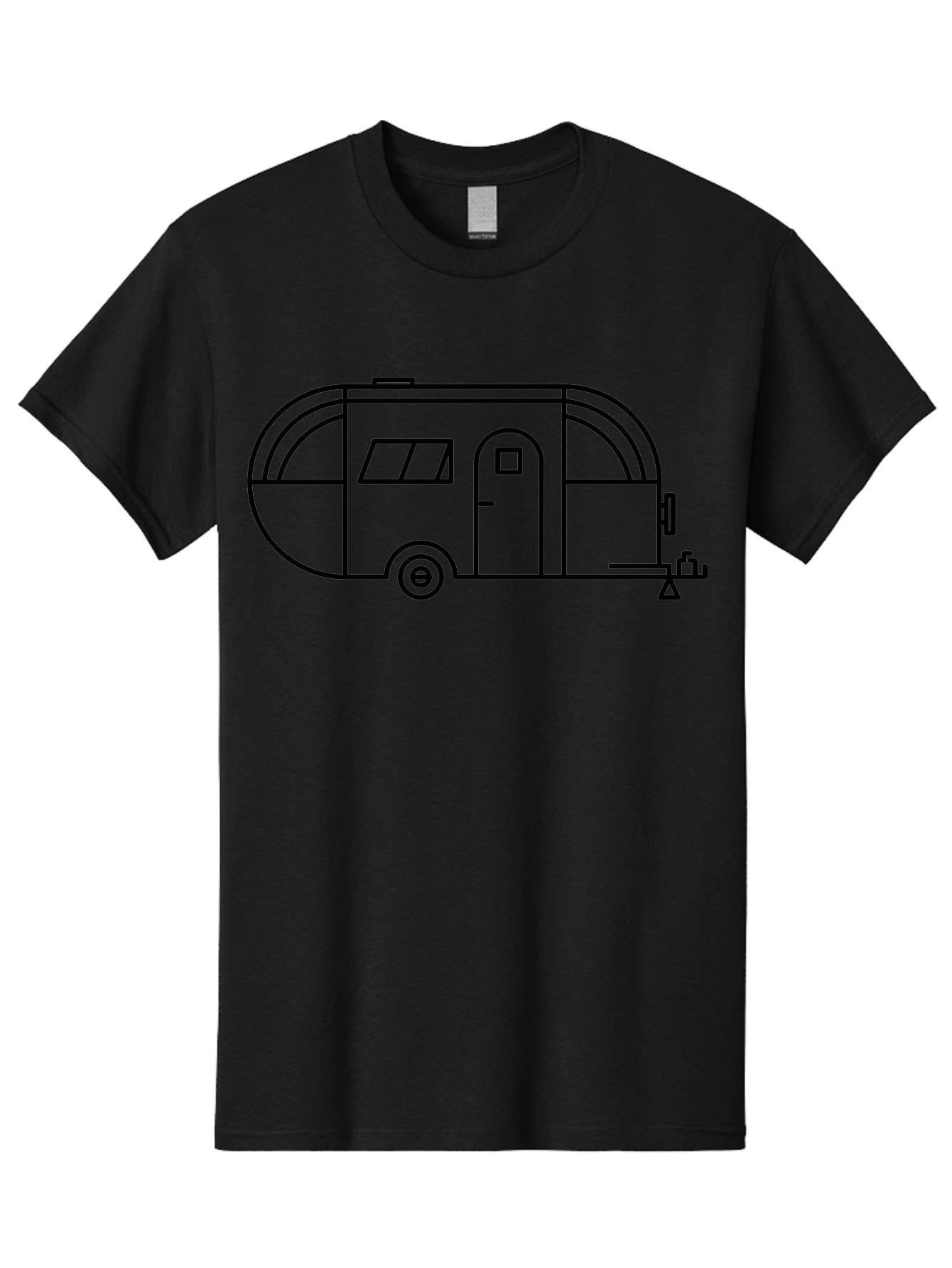 Teardrop-Trailer Men'S Graphic Tee, 100% Cotton, Comfortable Casual Summer Wear, Machine Washable, Teardrop Camper, Travel Trailer, Minimalist Design, Simple Lines, Outdoor Adventure, Camping, Retro Style, Travel, Vacation - Aaa209 29