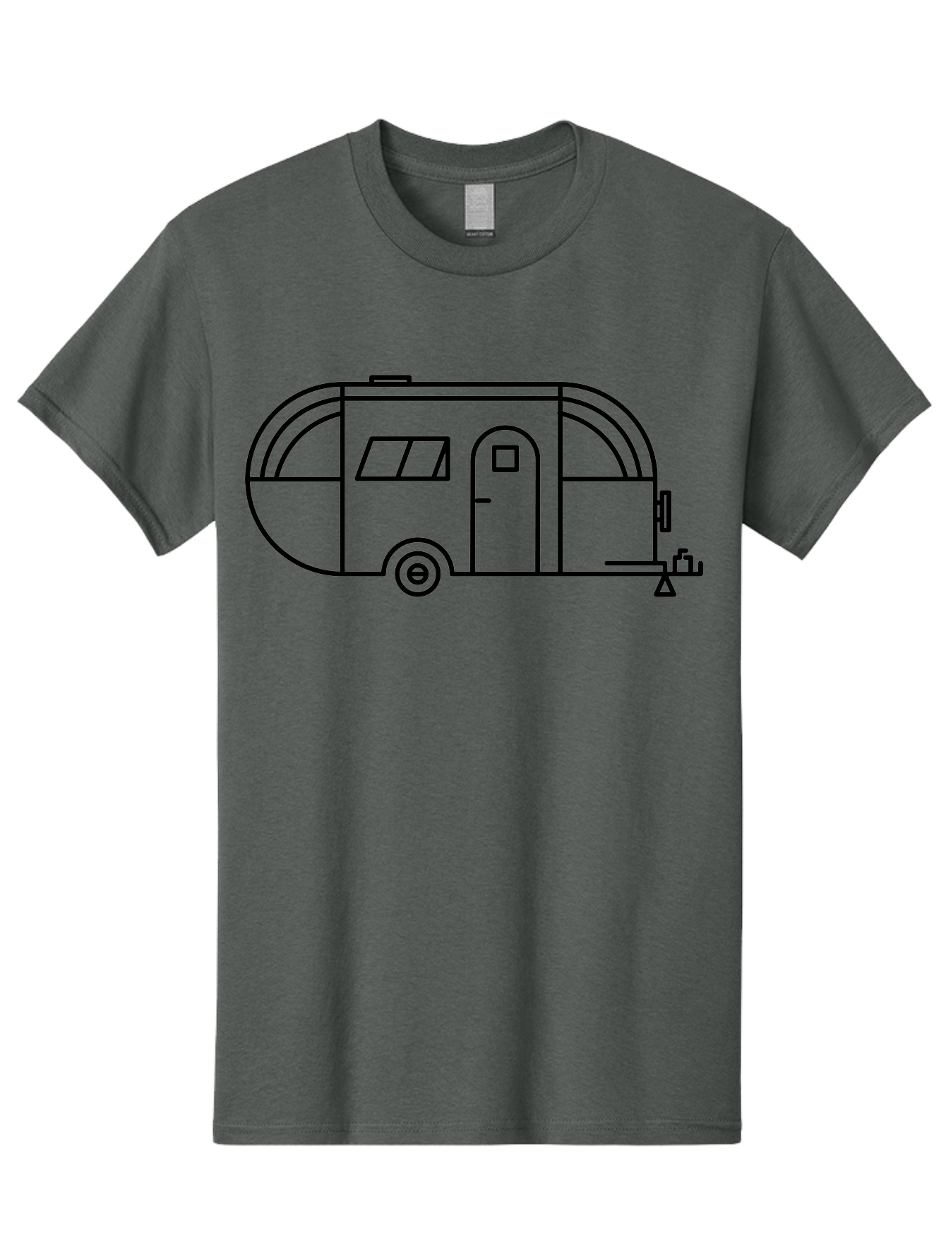 Teardrop-Trailer Men'S Graphic Tee, 100% Cotton, Comfortable Casual Summer Wear, Machine Washable, Teardrop Camper, Travel Trailer, Minimalist Design, Simple Lines, Outdoor Adventure, Camping, Retro Style, Travel, Vacation - Aaa209 23