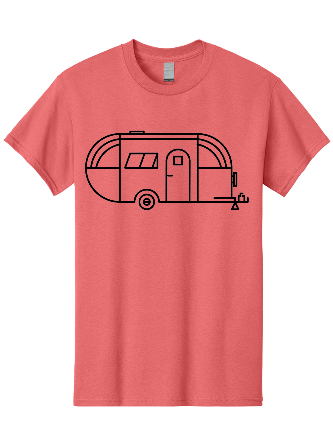 Teardrop-Trailer Men'S Graphic Tee, 100% Cotton, Comfortable Casual Summer Wear, Machine Washable, Teardrop Camper, Travel Trailer, Minimalist Design, Simple Lines, Outdoor Adventure, Camping, Retro Style, Travel, Vacation - Aaa209 25