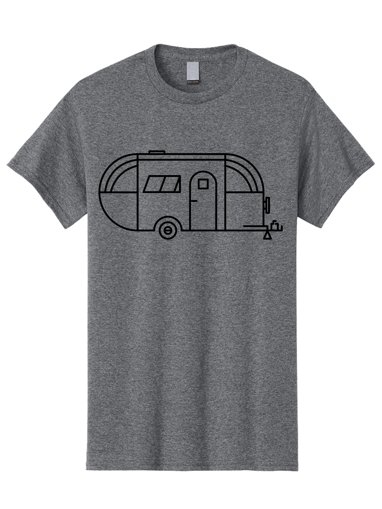 Teardrop-Trailer Men'S Graphic Tee, 100% Cotton, Comfortable Casual Summer Wear, Machine Washable, Teardrop Camper, Travel Trailer, Minimalist Design, Simple Lines, Outdoor Adventure, Camping, Retro Style, Travel, Vacation - Aaa209 7