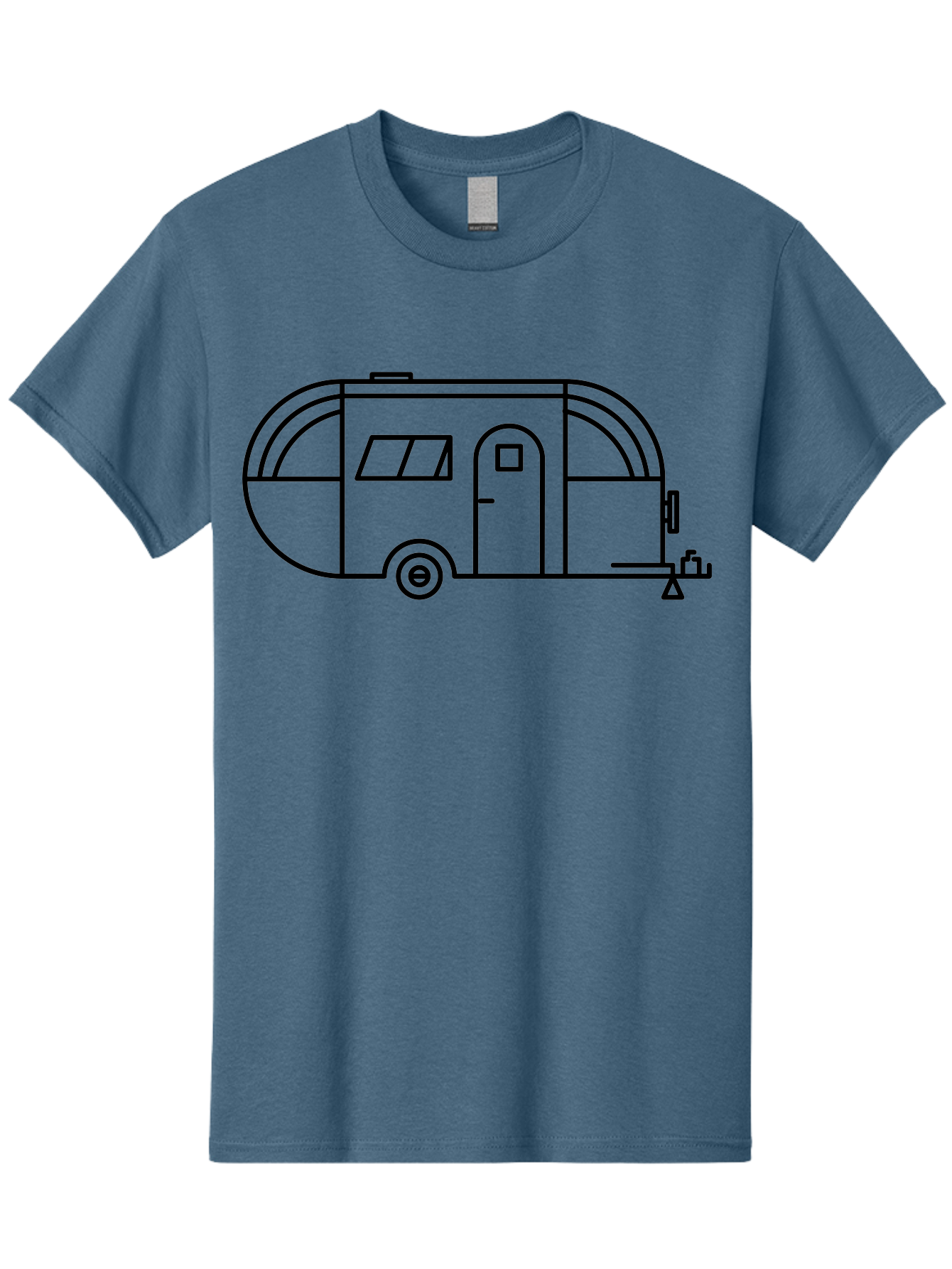 Teardrop-Trailer Men'S Graphic Tee, 100% Cotton, Comfortable Casual Summer Wear, Machine Washable, Teardrop Camper, Travel Trailer, Minimalist Design, Simple Lines, Outdoor Adventure, Camping, Retro Style, Travel, Vacation - Aaa209 21