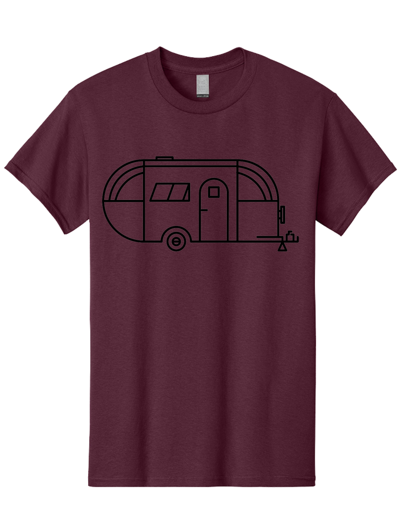 Teardrop-Trailer Men'S Graphic Tee, 100% Cotton, Comfortable Casual Summer Wear, Machine Washable, Teardrop Camper, Travel Trailer, Minimalist Design, Simple Lines, Outdoor Adventure, Camping, Retro Style, Travel, Vacation - Aaa209 19