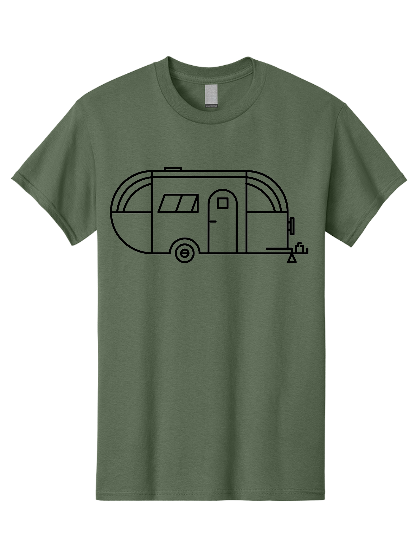 Teardrop-Trailer Men'S Graphic Tee, 100% Cotton, Comfortable Casual Summer Wear, Machine Washable, Teardrop Camper, Travel Trailer, Minimalist Design, Simple Lines, Outdoor Adventure, Camping, Retro Style, Travel, Vacation - Aaa209 9