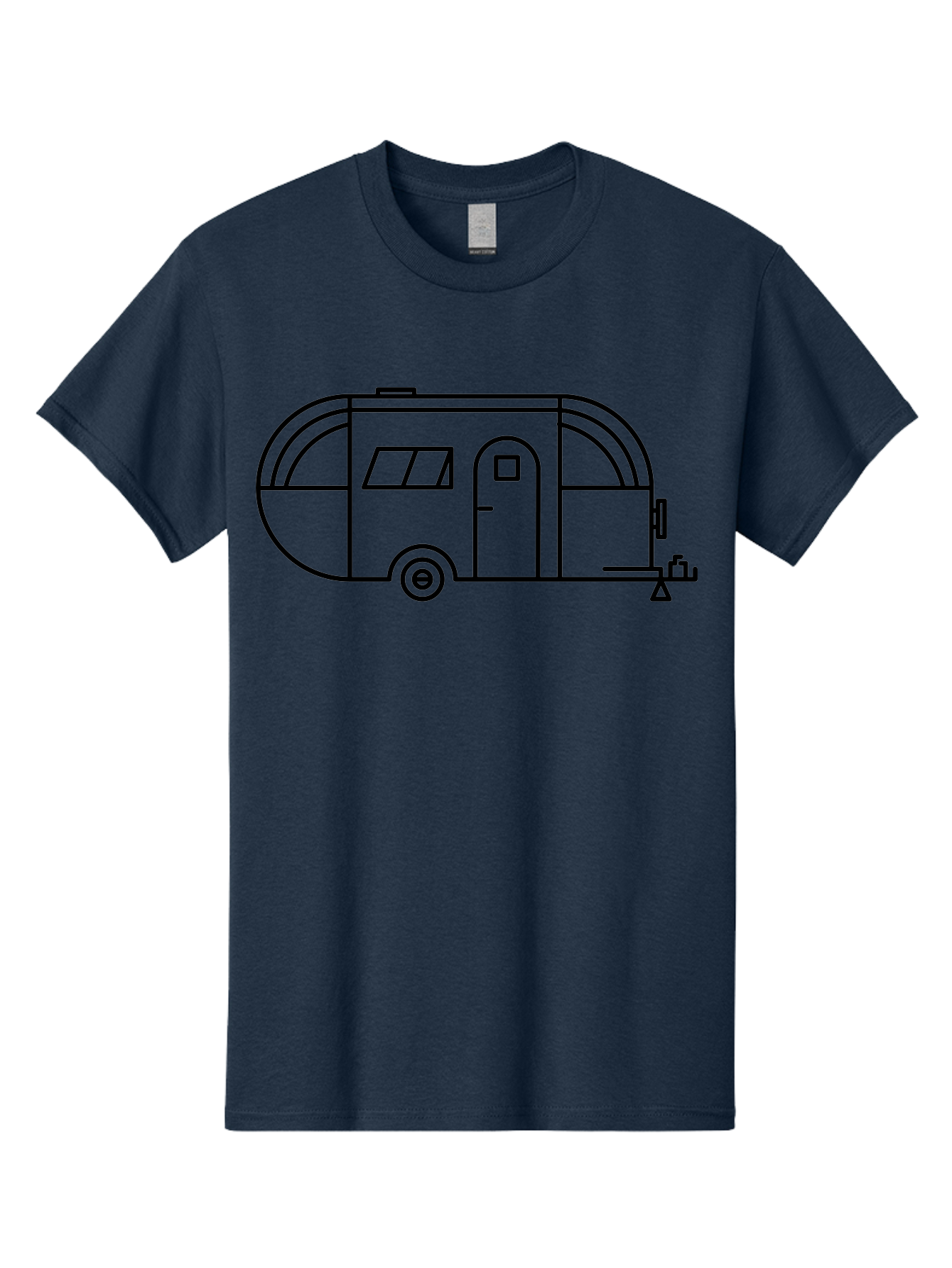 Teardrop-Trailer Men'S Graphic Tee, 100% Cotton, Comfortable Casual Summer Wear, Machine Washable, Teardrop Camper, Travel Trailer, Minimalist Design, Simple Lines, Outdoor Adventure, Camping, Retro Style, Travel, Vacation - Aaa209 17