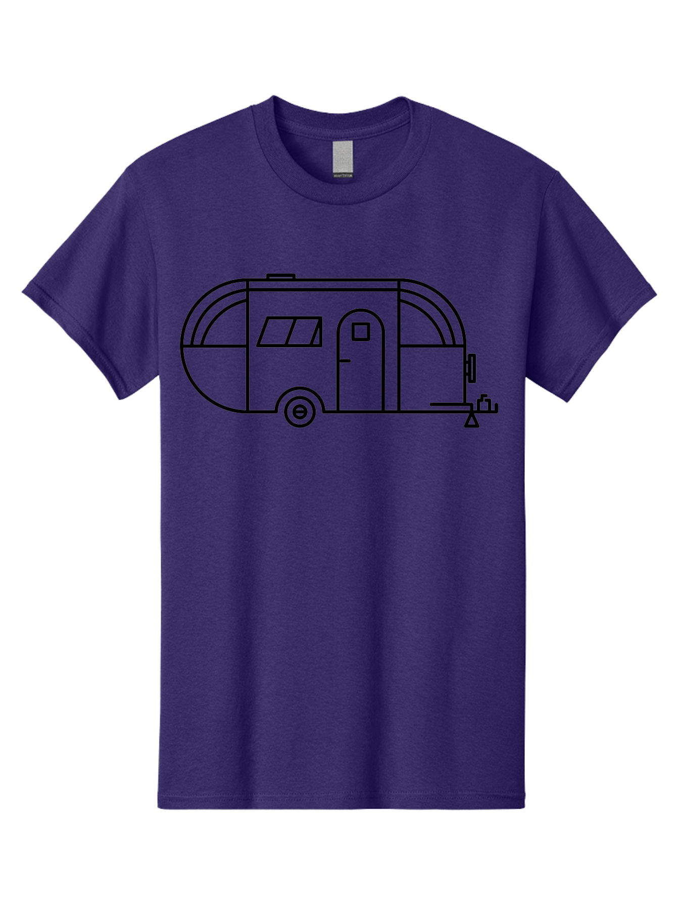 Teardrop-Trailer Men'S Graphic Tee, 100% Cotton, Comfortable Casual Summer Wear, Machine Washable, Teardrop Camper, Travel Trailer, Minimalist Design, Simple Lines, Outdoor Adventure, Camping, Retro Style, Travel, Vacation - Aaa209 5