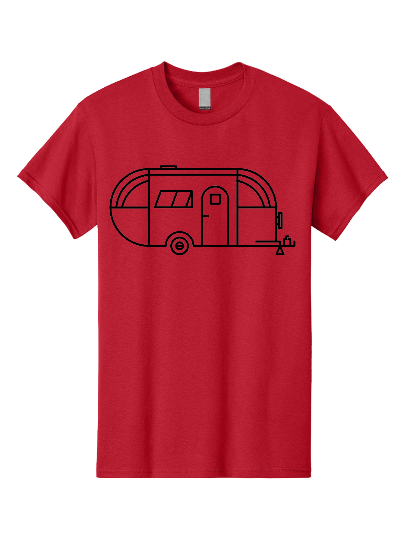 Teardrop-Trailer Men'S Graphic Tee, 100% Cotton, Comfortable Casual Summer Wear, Machine Washable, Teardrop Camper, Travel Trailer, Minimalist Design, Simple Lines, Outdoor Adventure, Camping, Retro Style, Travel, Vacation - Aaa209 13
