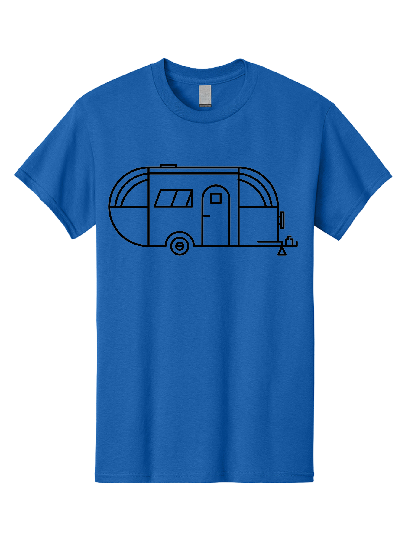 Teardrop-Trailer Men'S Graphic Tee, 100% Cotton, Comfortable Casual Summer Wear, Machine Washable, Teardrop Camper, Travel Trailer, Minimalist Design, Simple Lines, Outdoor Adventure, Camping, Retro Style, Travel, Vacation - Aaa209 11
