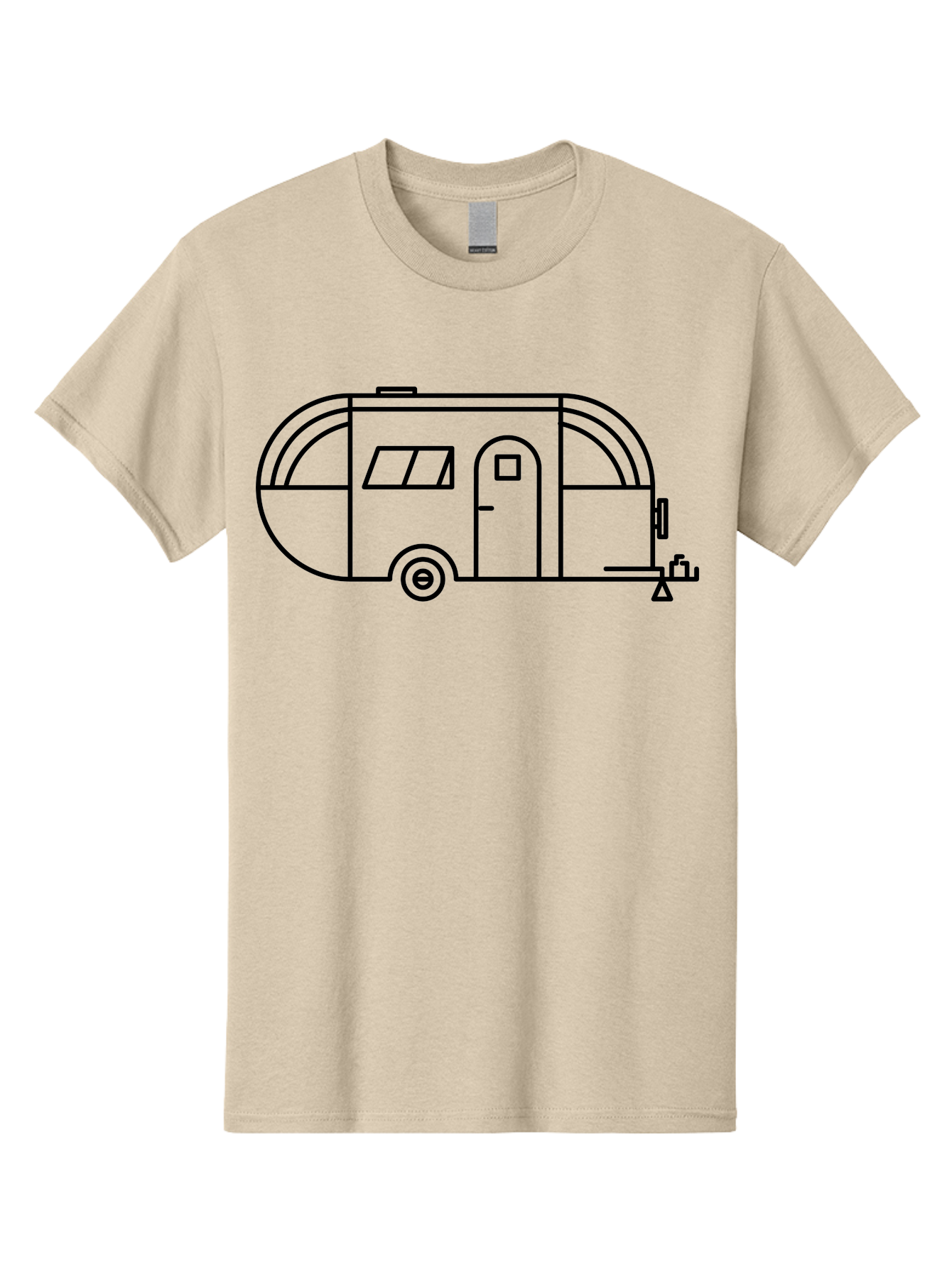 Teardrop-Trailer Men'S Graphic Tee, 100% Cotton, Comfortable Casual Summer Wear, Machine Washable, Teardrop Camper, Travel Trailer, Minimalist Design, Simple Lines, Outdoor Adventure, Camping, Retro Style, Travel, Vacation - Aaa209 15