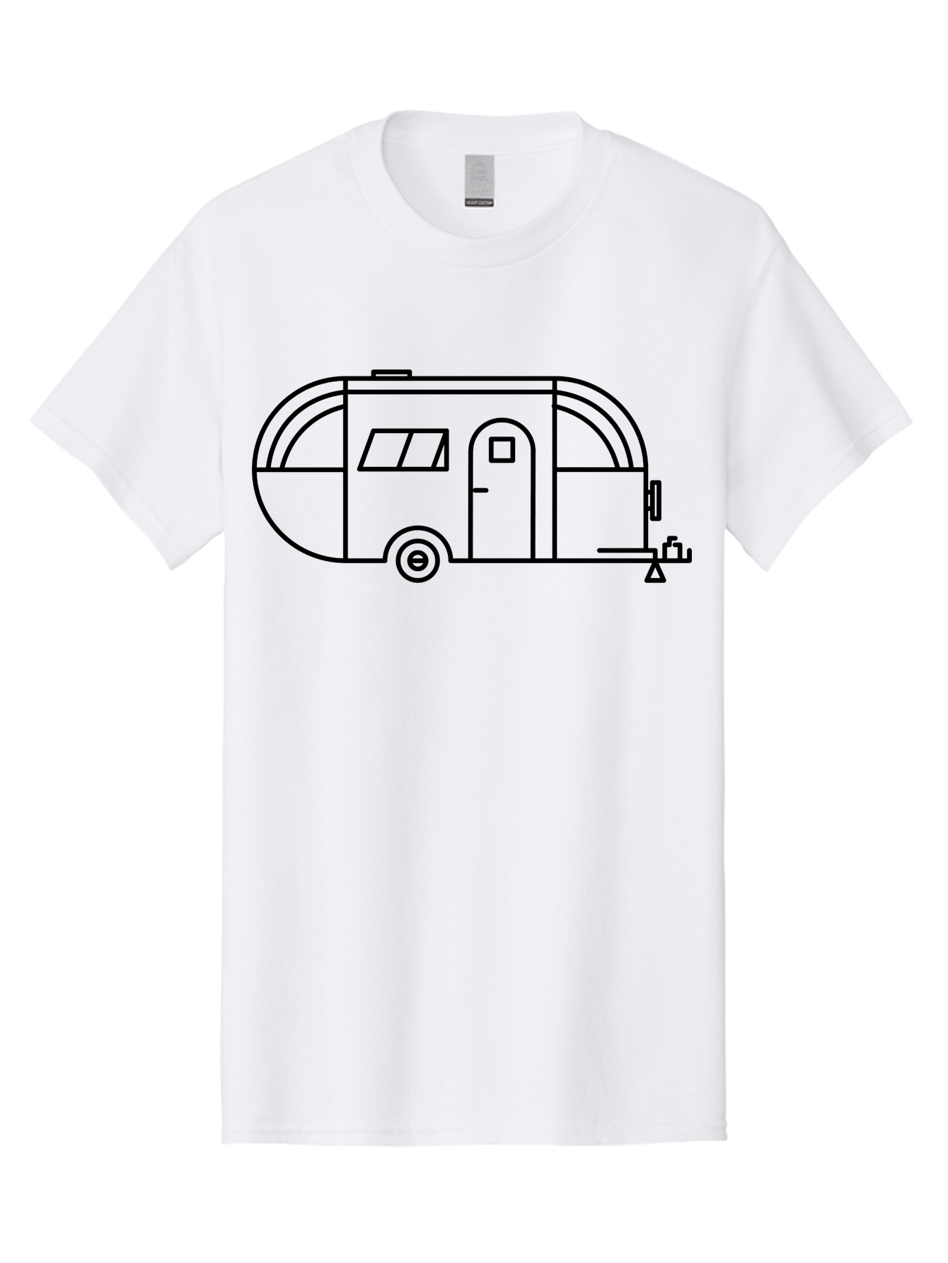 Teardrop-Trailer Men'S Graphic Tee, 100% Cotton, Comfortable Casual Summer Wear, Machine Washable, Teardrop Camper, Travel Trailer, Minimalist Design, Simple Lines, Outdoor Adventure, Camping, Retro Style, Travel, Vacation - Aaa209 27