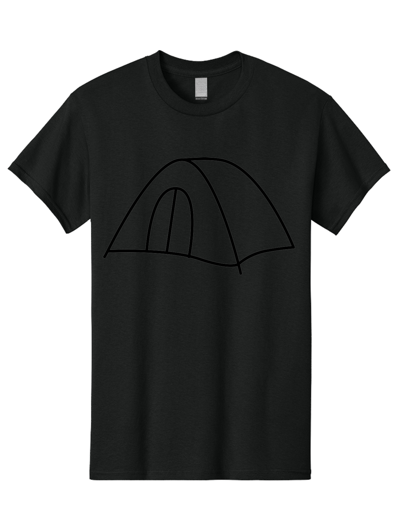 Tent-3 Men'S Graphic Tee, 100% Cotton, Comfortable Casual Summer Wear, Machine Washable, Simple Tent, Camping, Outdoor Adventure, Minimalist Design, Simple Lines, Black Outline, Shelter, Wilderness, Travel, Outdoor Recreation, - Aaa213 5