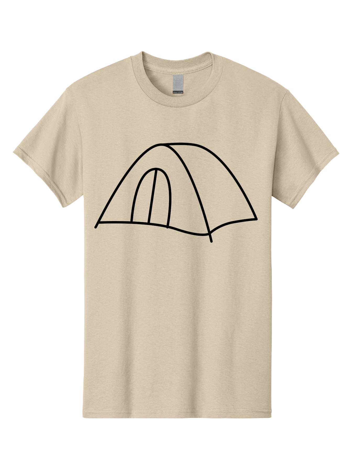 Tent-3 Men'S Graphic Tee, 100% Cotton, Comfortable Casual Summer Wear, Machine Washable, Simple Tent, Camping, Outdoor Adventure, Minimalist Design, Simple Lines, Black Outline, Shelter, Wilderness, Travel, Outdoor Recreation, - Aaa213 11