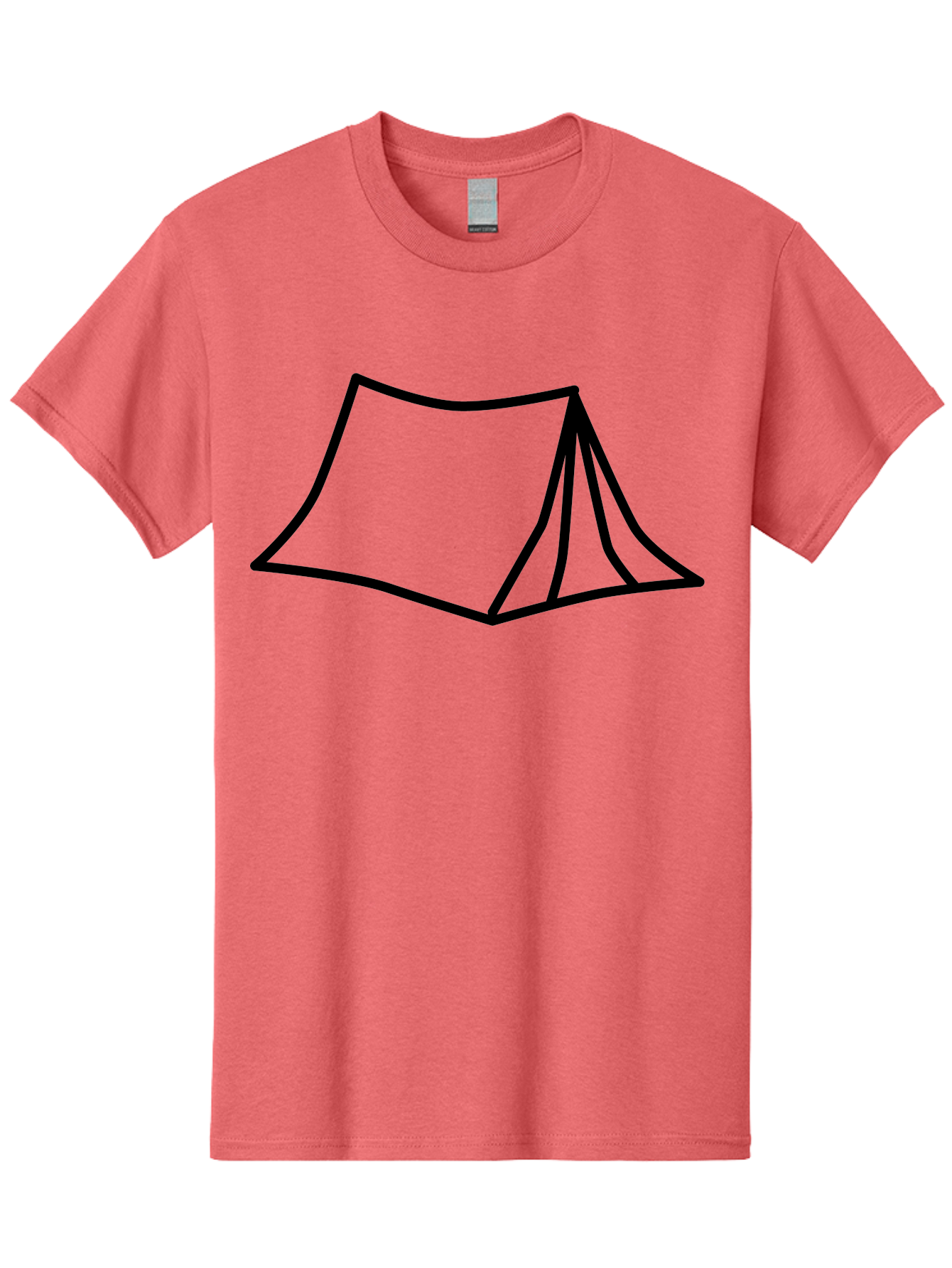 Tent-4 Men'S Graphic Tee, 100% Cotton, Comfortable Casual Summer Wear, Machine Washable, Simple Tent Illustration, Minimalist Design, Camping Symbol, Outdoor Adventure, Black Outline, Graphic Icon, Simple Shape - Aaa214 15