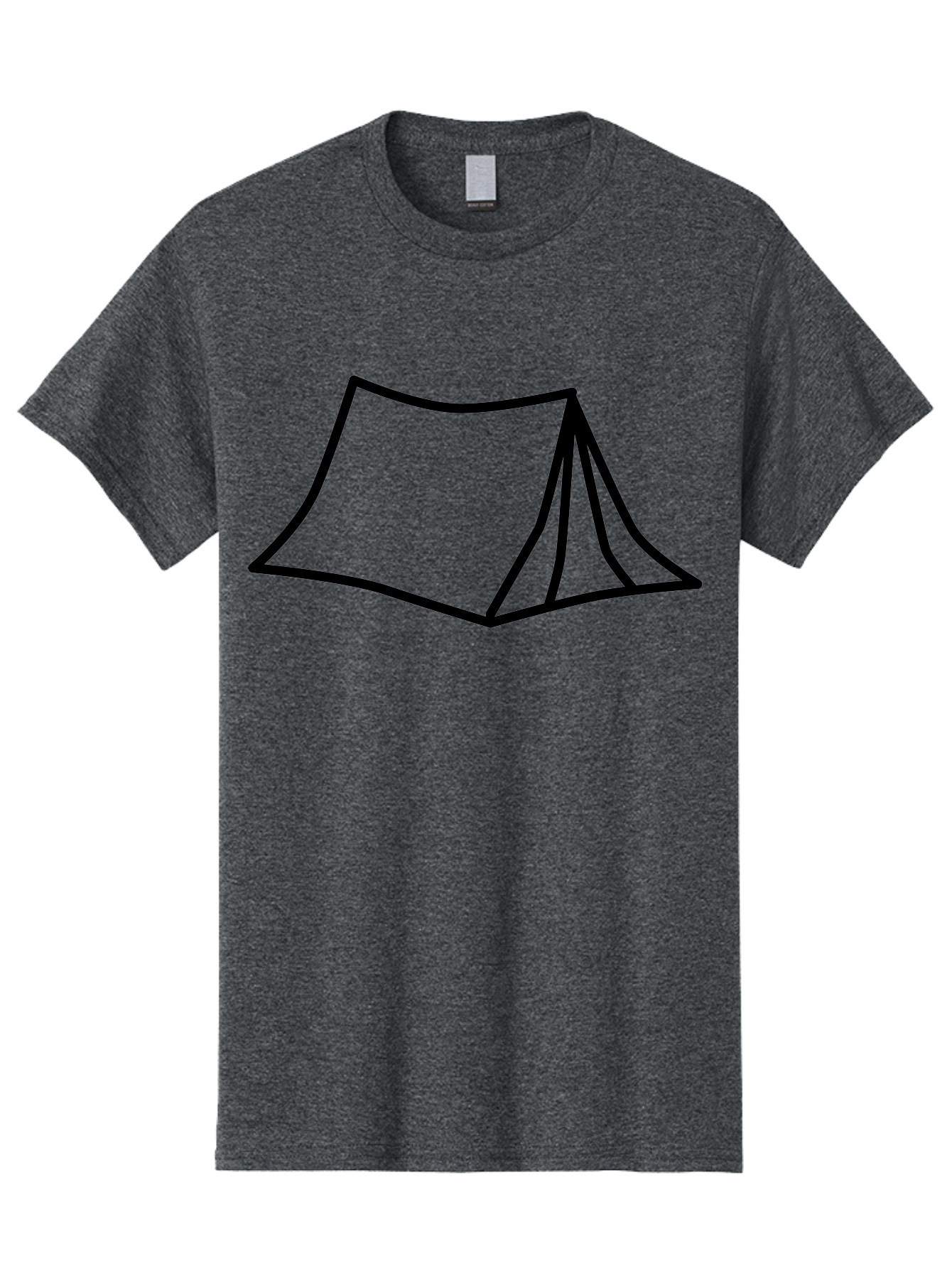 Tent-4 Men'S Graphic Tee, 100% Cotton, Comfortable Casual Summer Wear, Machine Washable, Simple Tent Illustration, Minimalist Design, Camping Symbol, Outdoor Adventure, Black Outline, Graphic Icon, Simple Shape - Aaa214 9