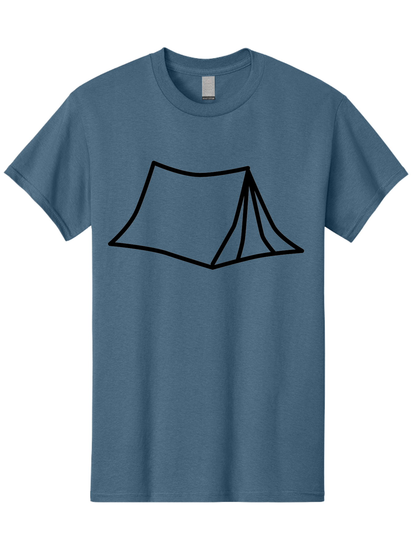 Tent-4 Men'S Graphic Tee, 100% Cotton, Comfortable Casual Summer Wear, Machine Washable, Simple Tent Illustration, Minimalist Design, Camping Symbol, Outdoor Adventure, Black Outline, Graphic Icon, Simple Shape - Aaa214 7