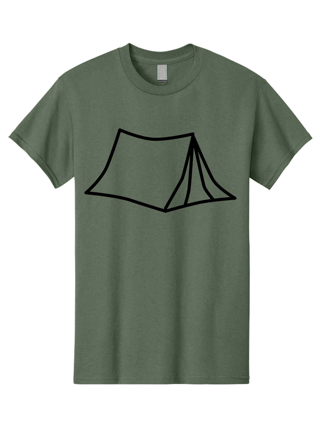 Tent-4 Men'S Graphic Tee, 100% Cotton, Comfortable Casual Summer Wear, Machine Washable, Simple Tent Illustration, Minimalist Design, Camping Symbol, Outdoor Adventure, Black Outline, Graphic Icon, Simple Shape - Aaa214 15