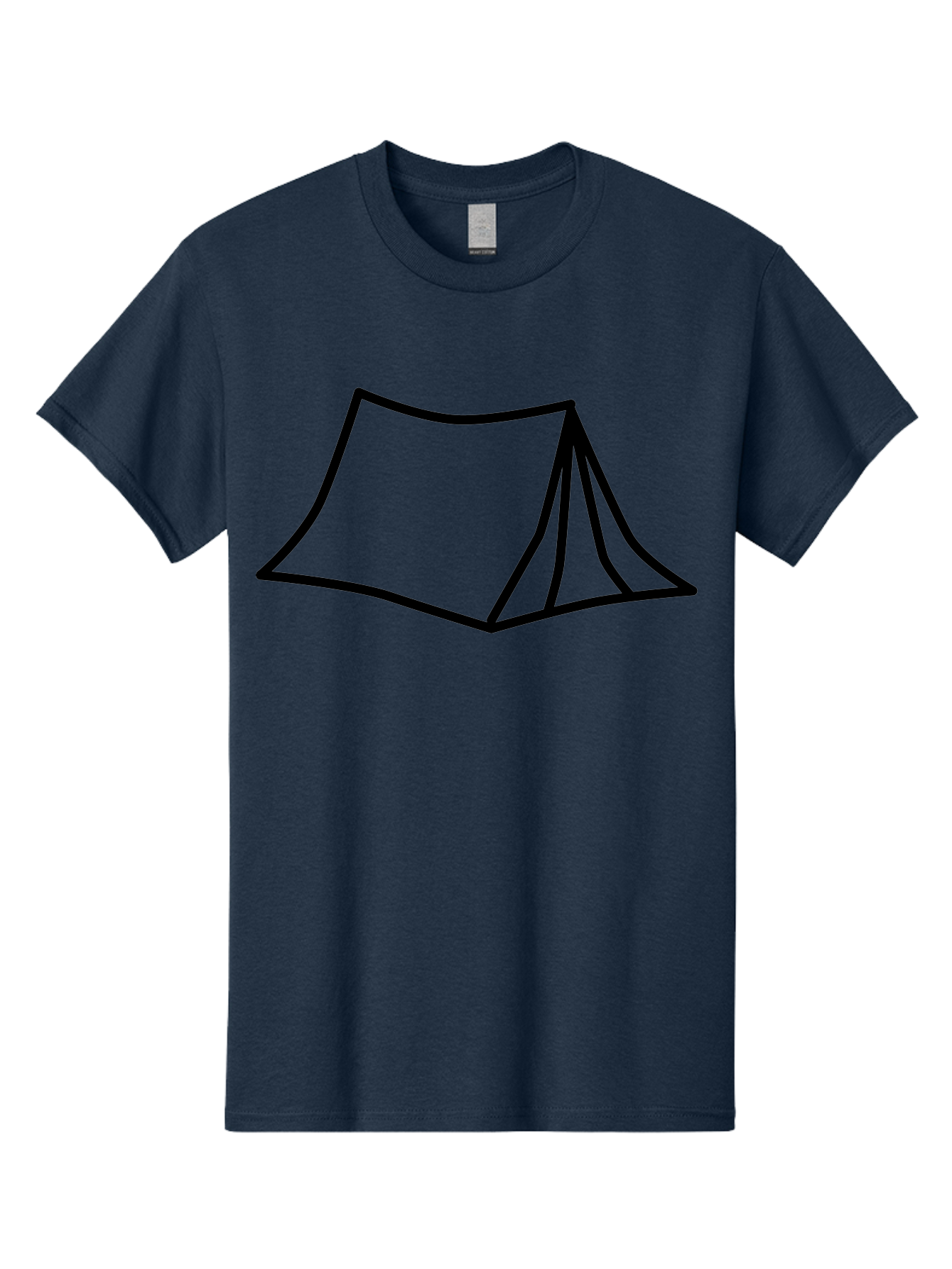 Tent-4 Men'S Graphic Tee, 100% Cotton, Comfortable Casual Summer Wear, Machine Washable, Simple Tent Illustration, Minimalist Design, Camping Symbol, Outdoor Adventure, Black Outline, Graphic Icon, Simple Shape - Aaa214 13