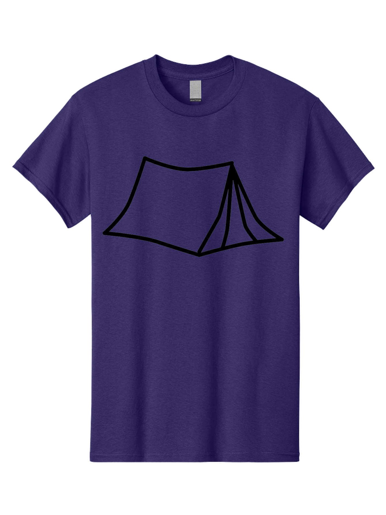 Tent-4 Men'S Graphic Tee, 100% Cotton, Comfortable Casual Summer Wear, Machine Washable, Simple Tent Illustration, Minimalist Design, Camping Symbol, Outdoor Adventure, Black Outline, Graphic Icon, Simple Shape - Aaa214 5