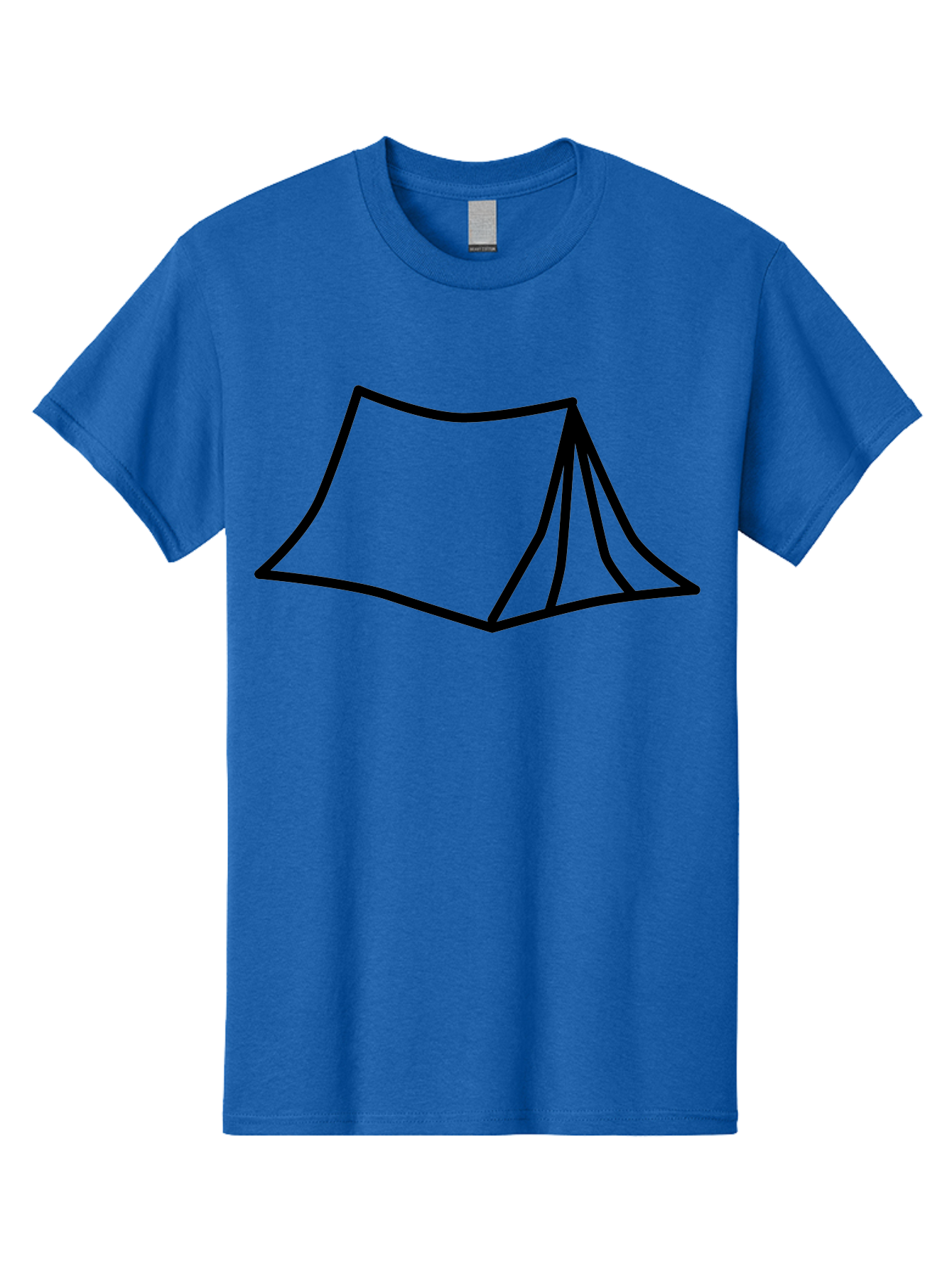 Tent-4 Men'S Graphic Tee, 100% Cotton, Comfortable Casual Summer Wear, Machine Washable, Simple Tent Illustration, Minimalist Design, Camping Symbol, Outdoor Adventure, Black Outline, Graphic Icon, Simple Shape - Aaa214 3