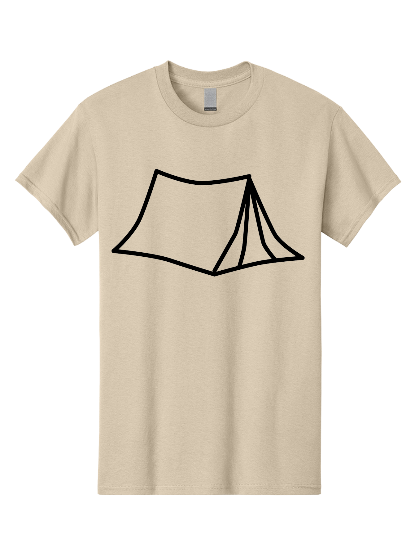 Tent-4 Men'S Graphic Tee, 100% Cotton, Comfortable Casual Summer Wear, Machine Washable, Simple Tent Illustration, Minimalist Design, Camping Symbol, Outdoor Adventure, Black Outline, Graphic Icon, Simple Shape - Aaa214 11