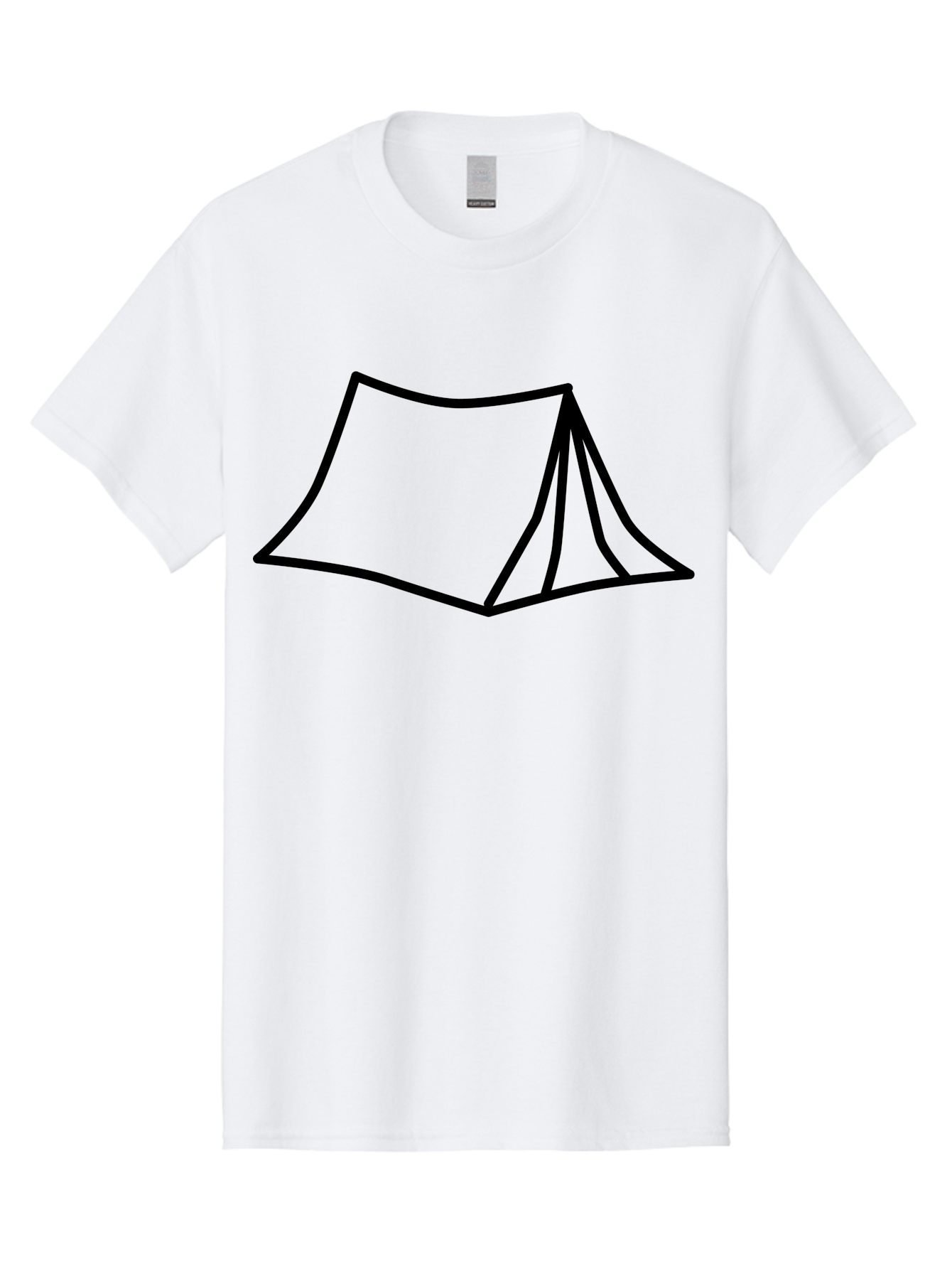 Tent-4 Men'S Graphic Tee, 100% Cotton, Comfortable Casual Summer Wear, Machine Washable, Simple Tent Illustration, Minimalist Design, Camping Symbol, Outdoor Adventure, Black Outline, Graphic Icon, Simple Shape - Aaa214 21