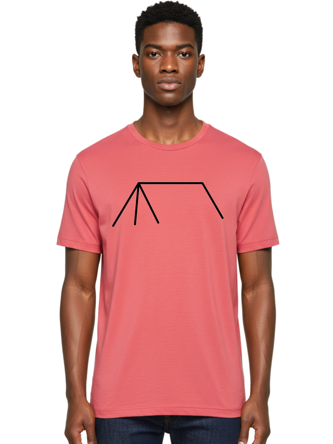 Tent-Icon Men'S Graphic Tee, 100% Cotton, Comfortable Casual Summer Wear, Machine Washable, Simple House Outline, Minimalist Design, Black Lines, Geometric Shapes, Modern Architecture, House Icon, Simple Home - Aaa216 20