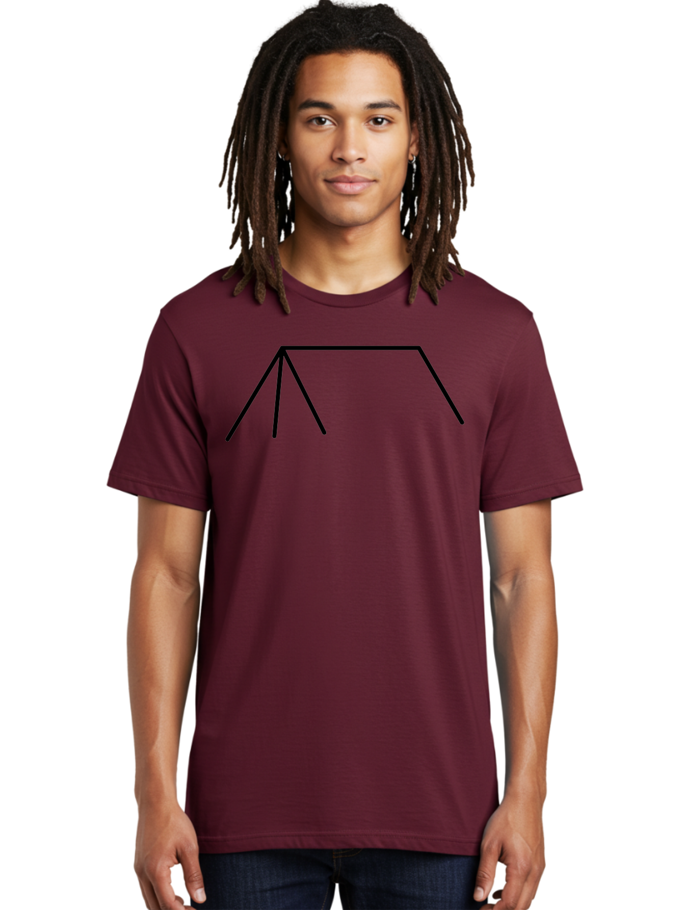 Tent-Icon Men'S Graphic Tee, 100% Cotton, Comfortable Casual Summer Wear, Machine Washable, Simple House Outline, Minimalist Design, Black Lines, Geometric Shapes, Modern Architecture, House Icon, Simple Home - Aaa216 4