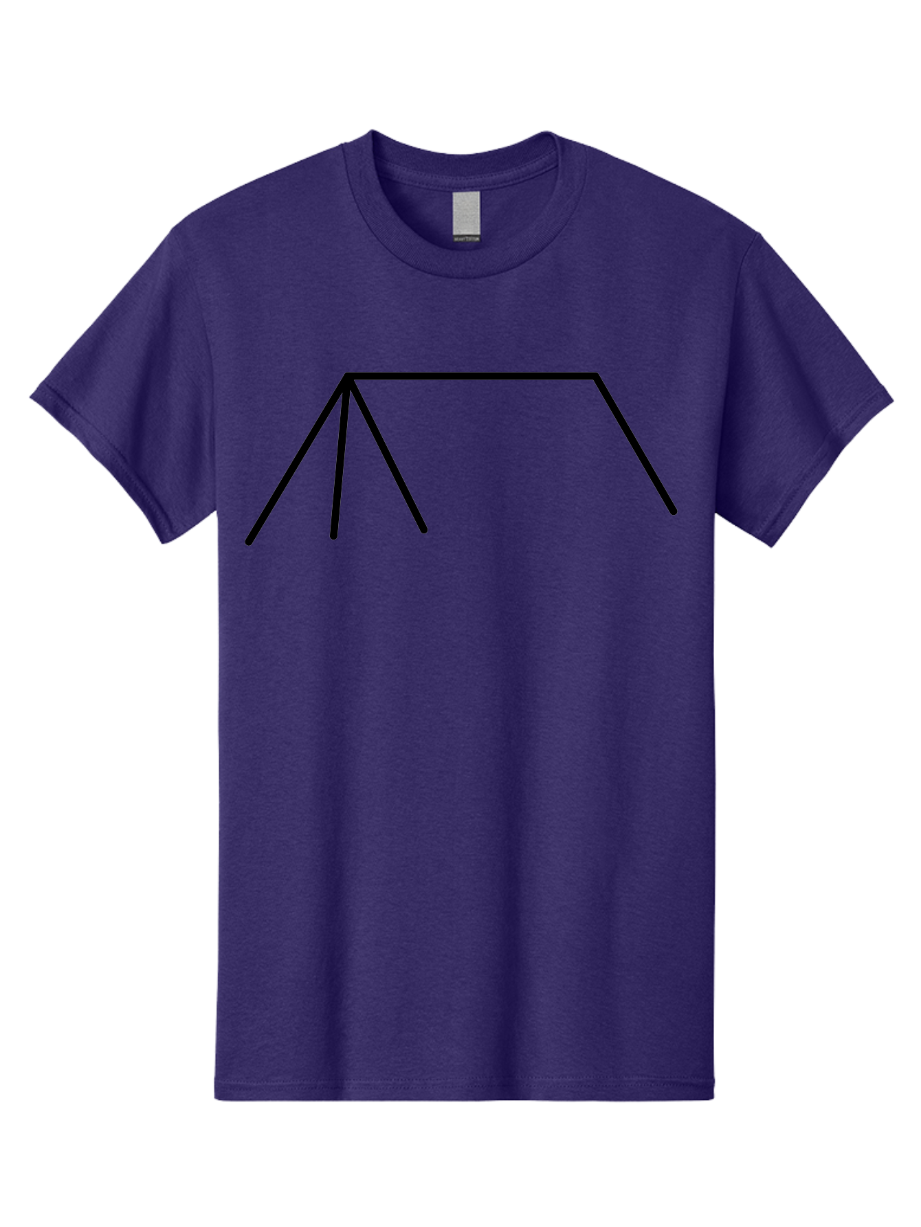 Tent-Icon Men'S Graphic Tee, 100% Cotton, Comfortable Casual Summer Wear, Machine Washable, Simple House Outline, Minimalist Design, Black Lines, Geometric Shapes, Modern Architecture, House Icon, Simple Home - Aaa216 25