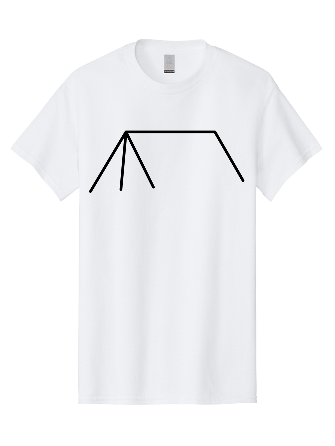 Tent-Icon Men'S Graphic Tee, 100% Cotton, Comfortable Casual Summer Wear, Machine Washable, Simple House Outline, Minimalist Design, Black Lines, Geometric Shapes, Modern Architecture, House Icon, Simple Home - Aaa216 13