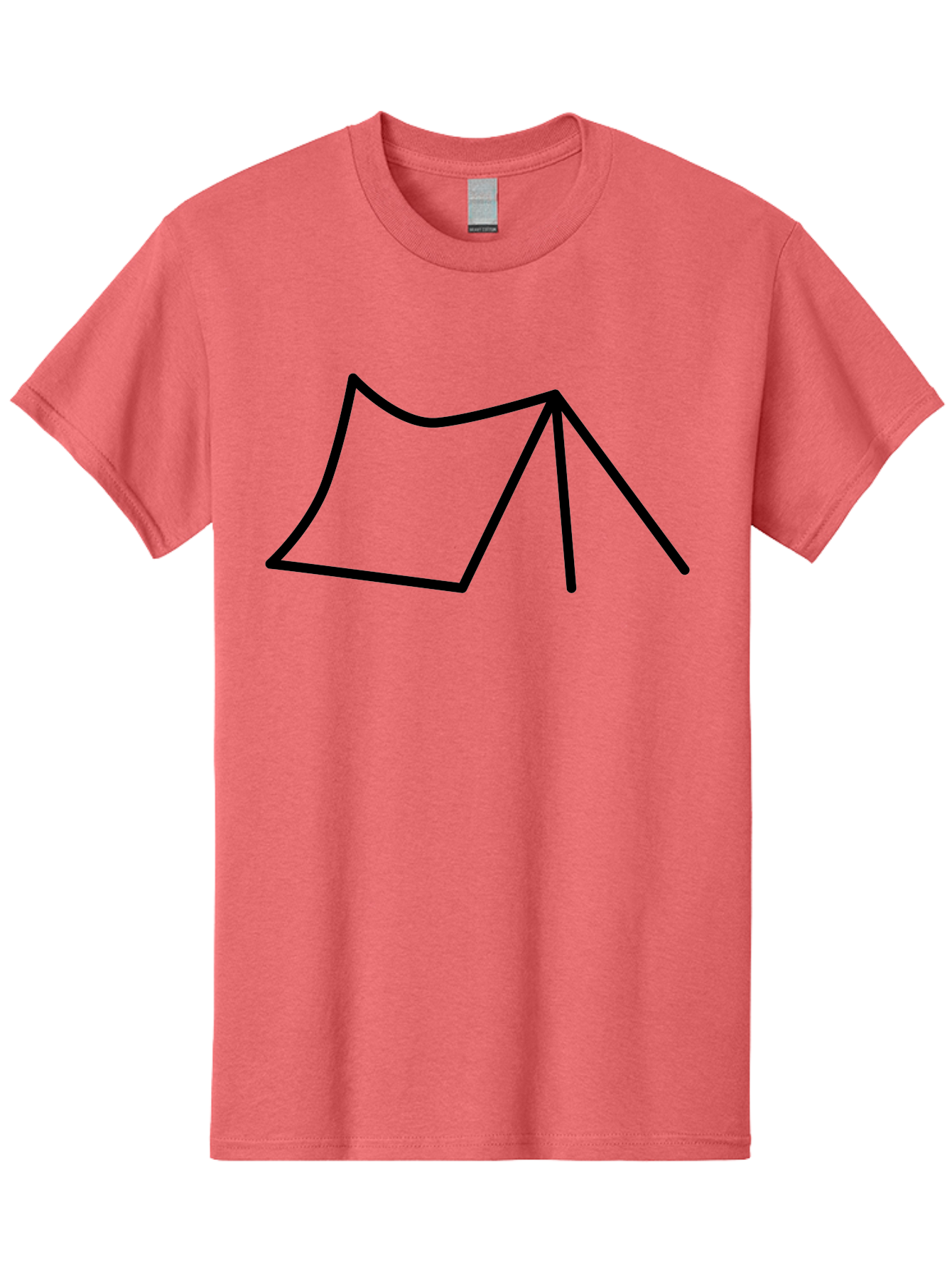 Tent-Illustration Men'S Graphic Tee, 100% Cotton, Comfortable Casual Summer Wear, Machine Washable, Simple Tent Drawing, Minimalist Design, Camping Symbol, Outline Illustration, Black Lines, Geometric Shape, Outdoor Adventure - Aaa217 13