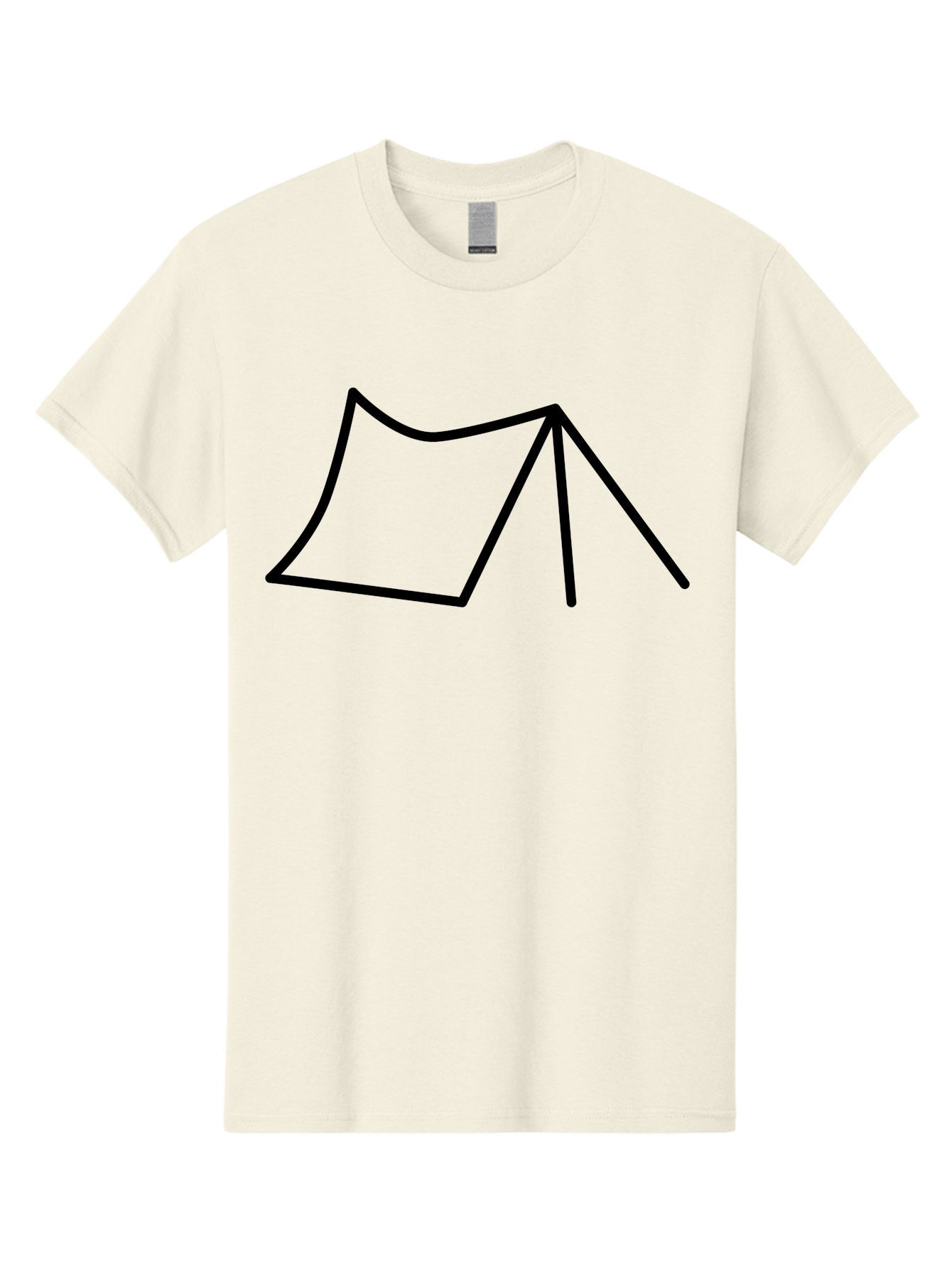 Tent-Illustration Men'S Graphic Tee, 100% Cotton, Comfortable Casual Summer Wear, Machine Washable, Simple Tent Drawing, Minimalist Design, Camping Symbol, Outline Illustration, Black Lines, Geometric Shape, Outdoor Adventure - Aaa217 29