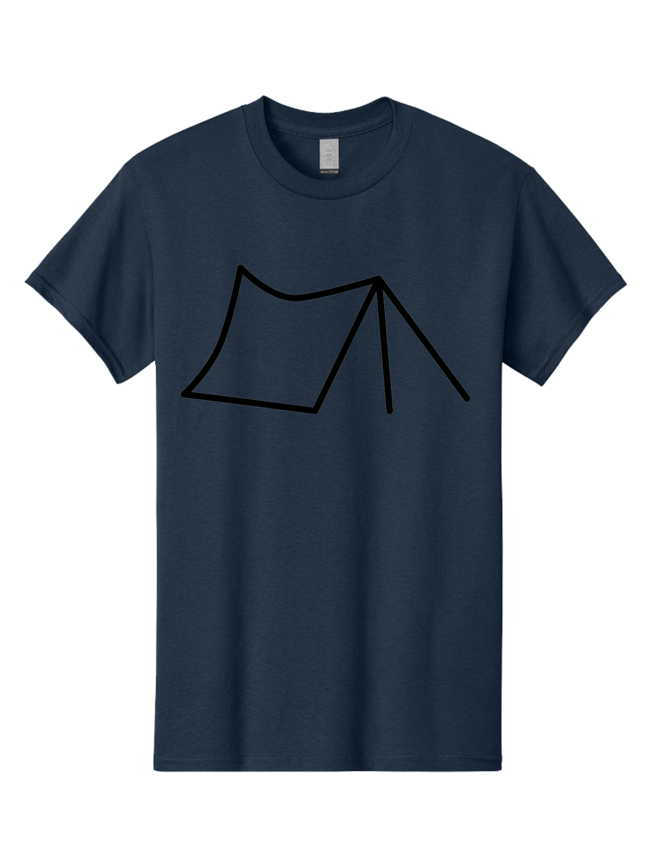 Tent-Illustration Men'S Graphic Tee, 100% Cotton, Comfortable Casual Summer Wear, Machine Washable, Simple Tent Drawing, Minimalist Design, Camping Symbol, Outline Illustration, Black Lines, Geometric Shape, Outdoor Adventure - Aaa217 27