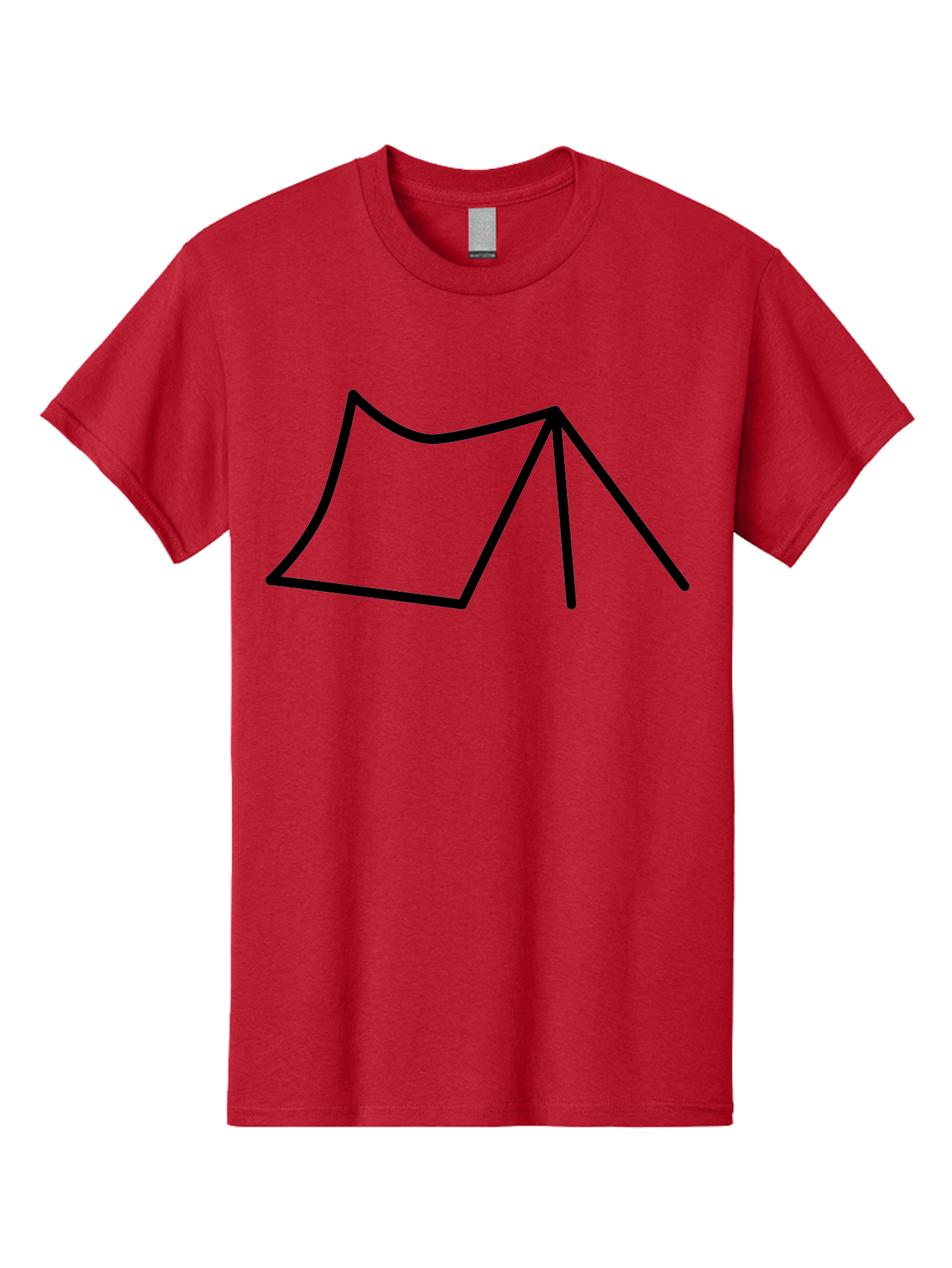 Tent-Illustration Men'S Graphic Tee, 100% Cotton, Comfortable Casual Summer Wear, Machine Washable, Simple Tent Drawing, Minimalist Design, Camping Symbol, Outline Illustration, Black Lines, Geometric Shape, Outdoor Adventure - Aaa217 15