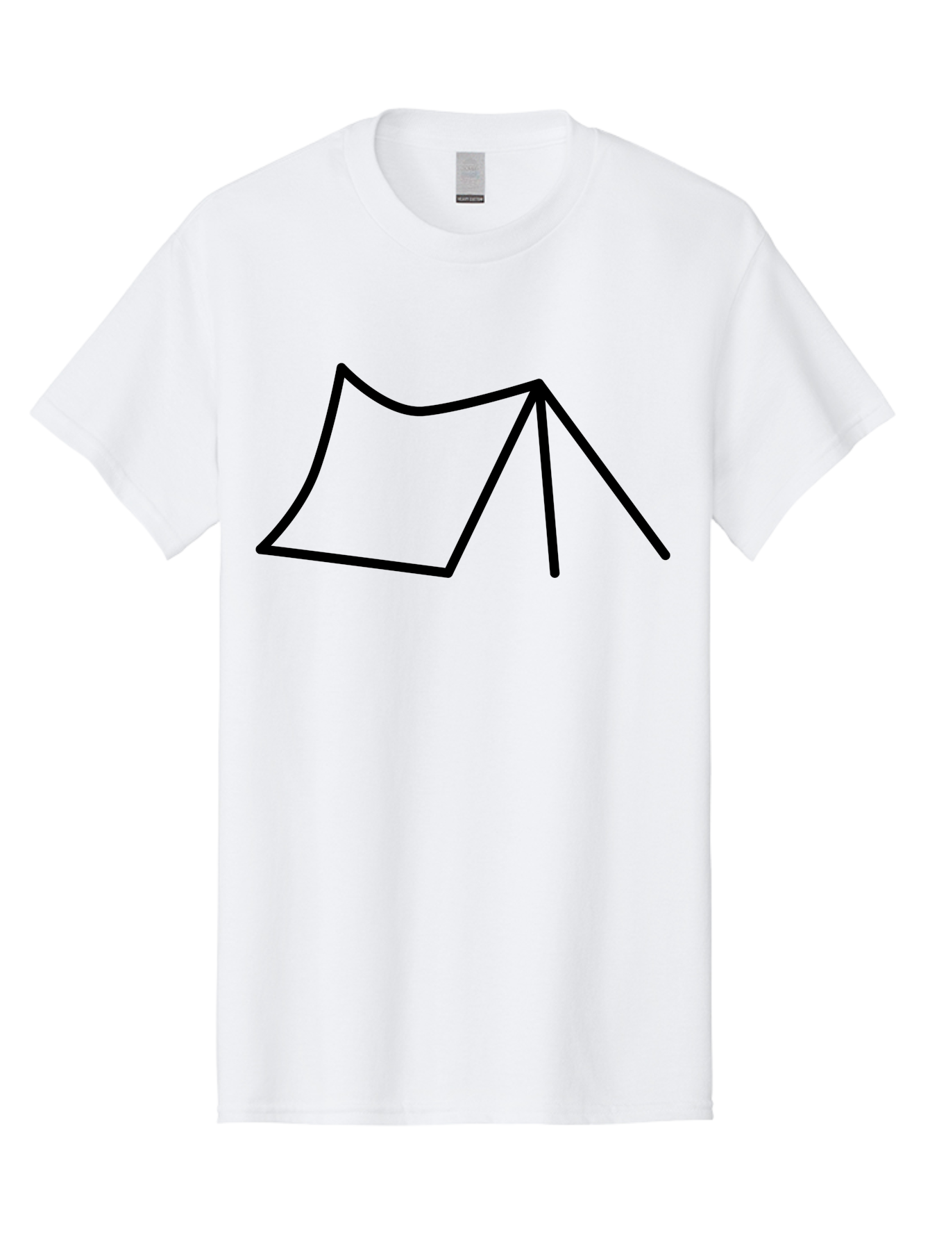 Tent-Illustration Men'S Graphic Tee, 100% Cotton, Comfortable Casual Summer Wear, Machine Washable, Simple Tent Drawing, Minimalist Design, Camping Symbol, Outline Illustration, Black Lines, Geometric Shape, Outdoor Adventure - Aaa217 7