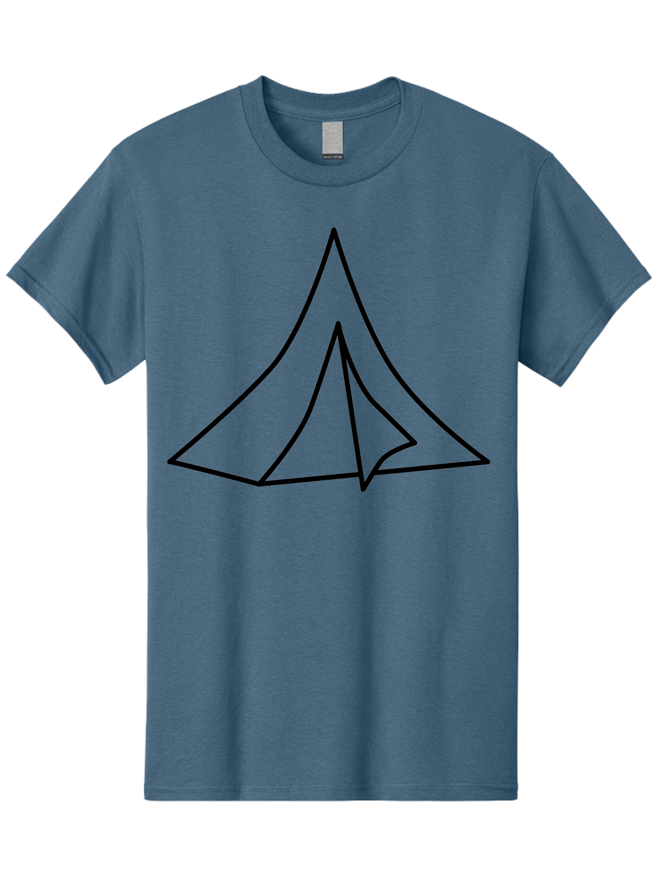 Tent Men'S Graphic Tee, 100% Cotton, Comfortable Casual Summer Wear, Machine Washable, Simple Tent Illustration, Camping Symbol, Minimalist Design, Black Outline, Geometric Shapes, Triangular Form, Outdoor Adventure - Aaa218 17