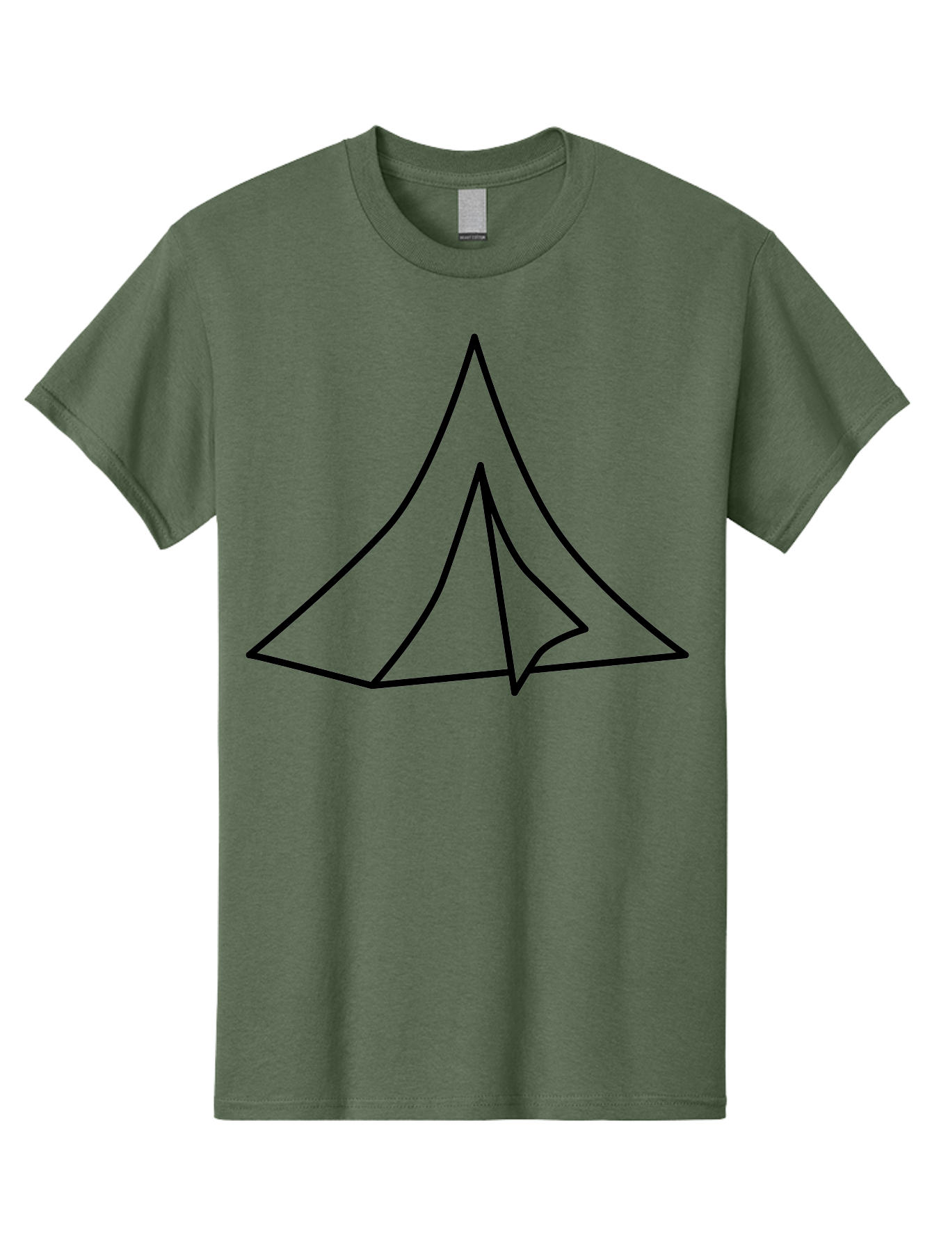 Tent Men'S Graphic Tee, 100% Cotton, Comfortable Casual Summer Wear, Machine Washable, Simple Tent Illustration, Camping Symbol, Minimalist Design, Black Outline, Geometric Shapes, Triangular Form, Outdoor Adventure - Aaa218 15