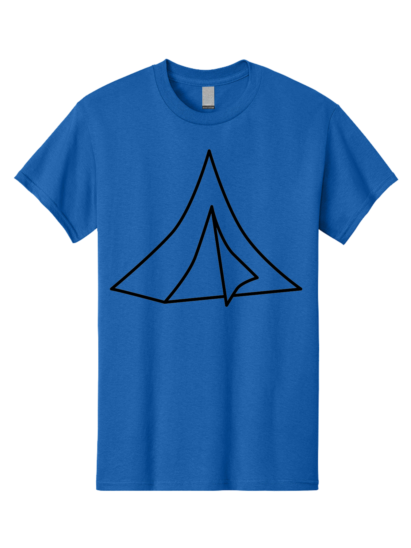 Tent Men'S Graphic Tee, 100% Cotton, Comfortable Casual Summer Wear, Machine Washable, Simple Tent Illustration, Camping Symbol, Minimalist Design, Black Outline, Geometric Shapes, Triangular Form, Outdoor Adventure - Aaa218 27
