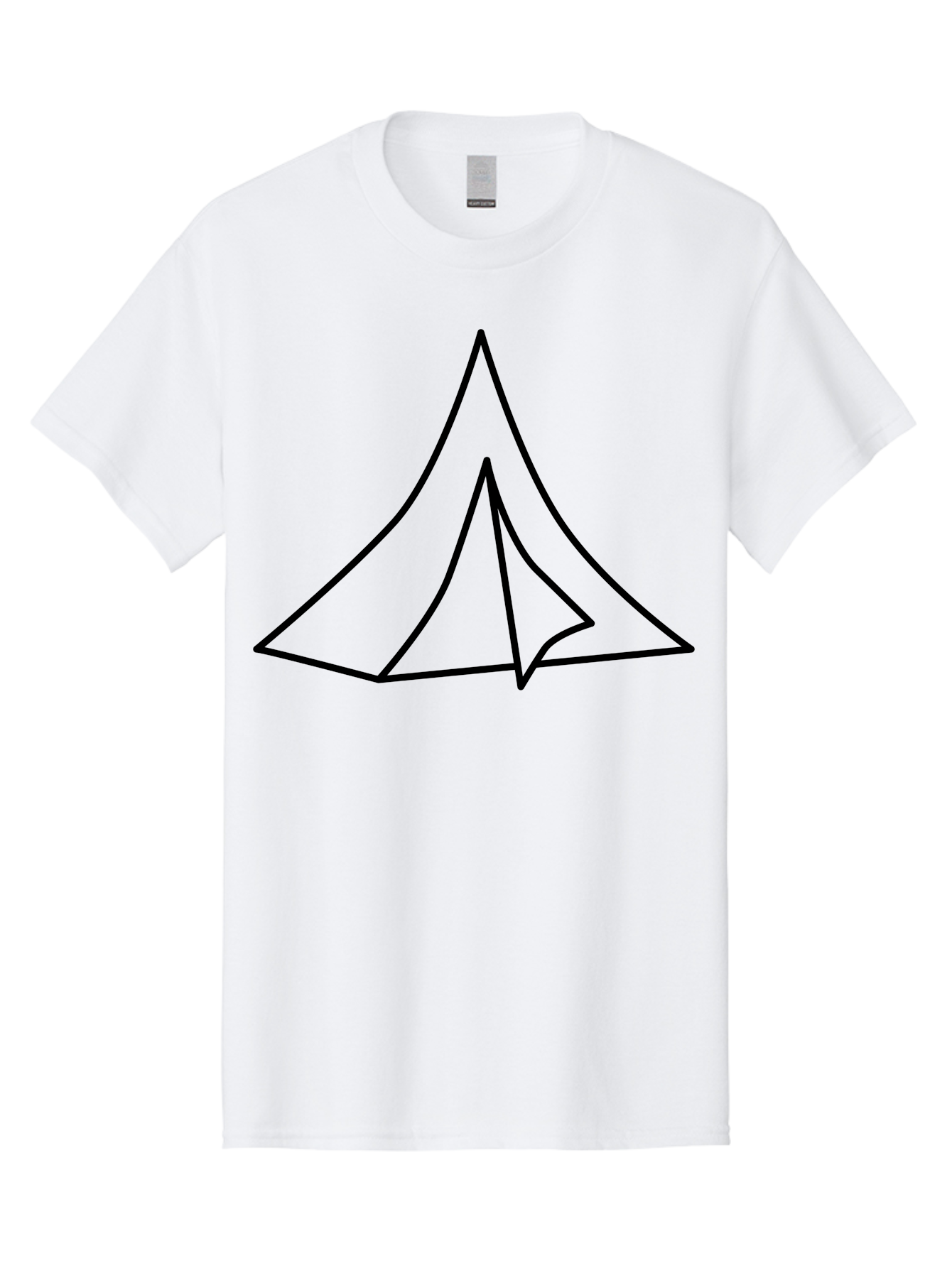 Tent Men'S Graphic Tee, 100% Cotton, Comfortable Casual Summer Wear, Machine Washable, Simple Tent Illustration, Camping Symbol, Minimalist Design, Black Outline, Geometric Shapes, Triangular Form, Outdoor Adventure - Aaa218 29