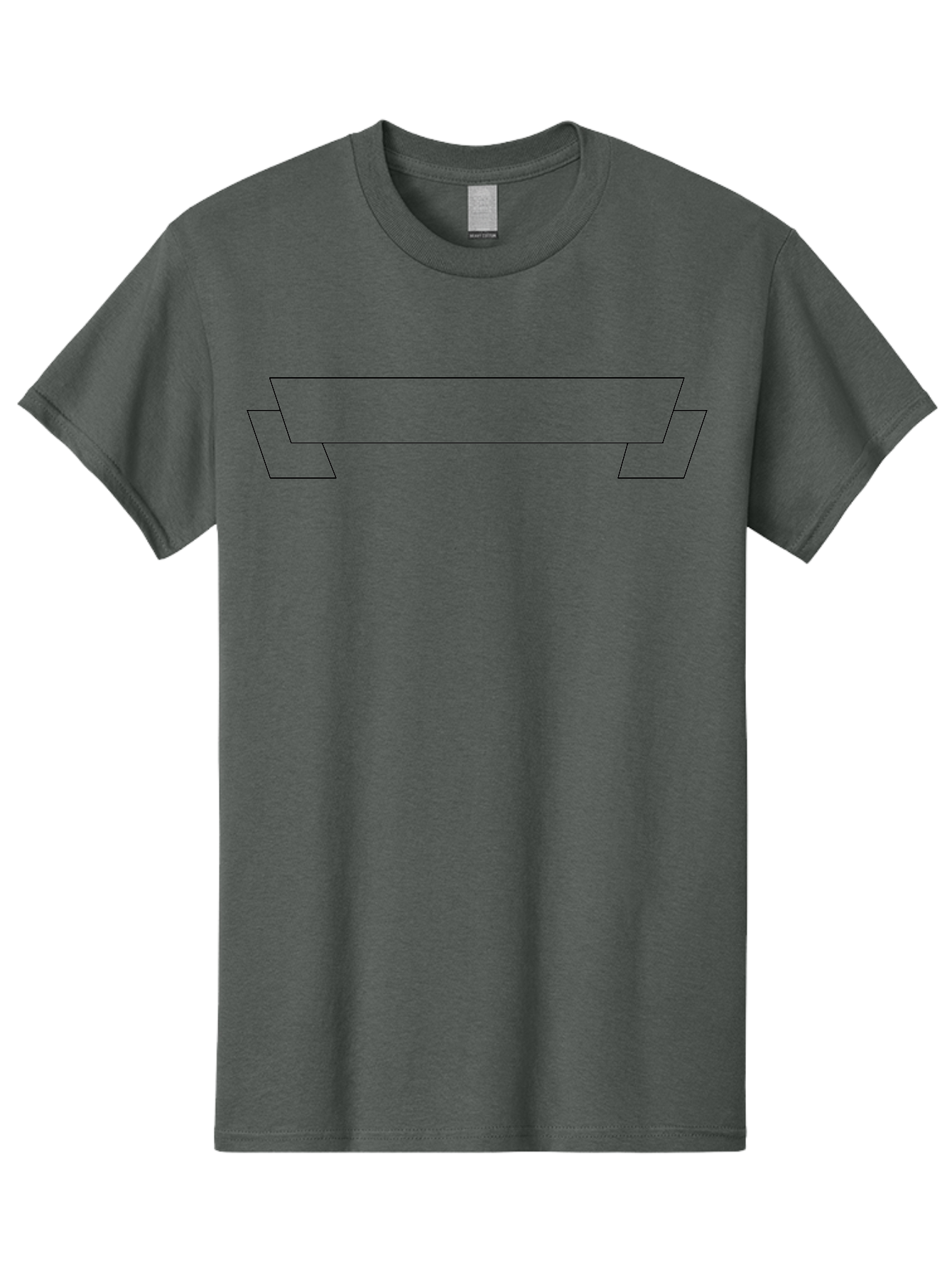 Text-Box Men'S Graphic Tee, 100% Cotton, Comfortable Casual Summer Wear, Machine Washable, Ribbon Banner, Outline Design, Simple Graphics, Minimalist Style, Clean Lines, Modern Aesthetic, Empty Space, Customizable Template - Aaa220 21