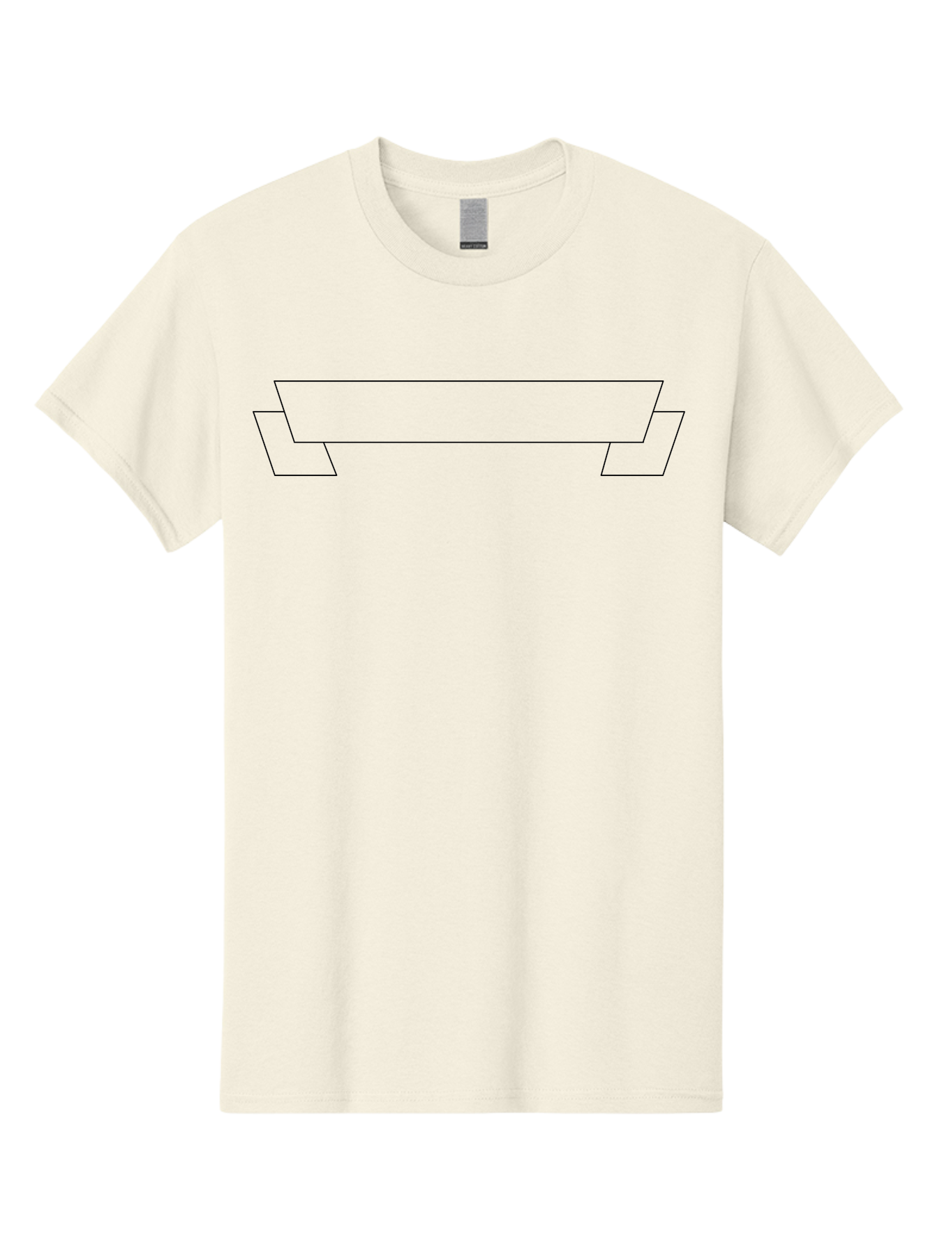 Text-Box Men'S Graphic Tee, 100% Cotton, Comfortable Casual Summer Wear, Machine Washable, Ribbon Banner, Outline Design, Simple Graphics, Minimalist Style, Clean Lines, Modern Aesthetic, Empty Space, Customizable Template - Aaa220 5