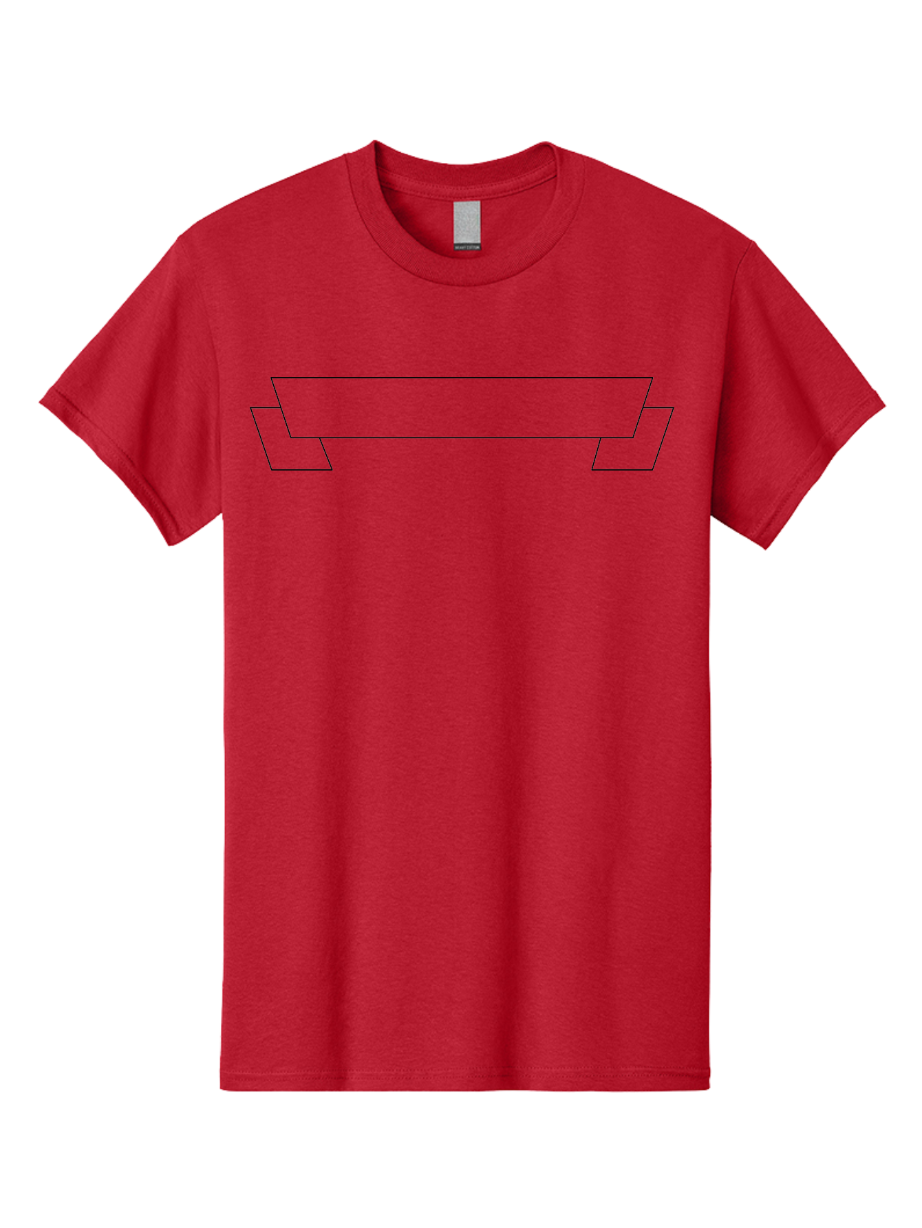 Text-Box Men'S Graphic Tee, 100% Cotton, Comfortable Casual Summer Wear, Machine Washable, Ribbon Banner, Outline Design, Simple Graphics, Minimalist Style, Clean Lines, Modern Aesthetic, Empty Space, Customizable Template - Aaa220 9