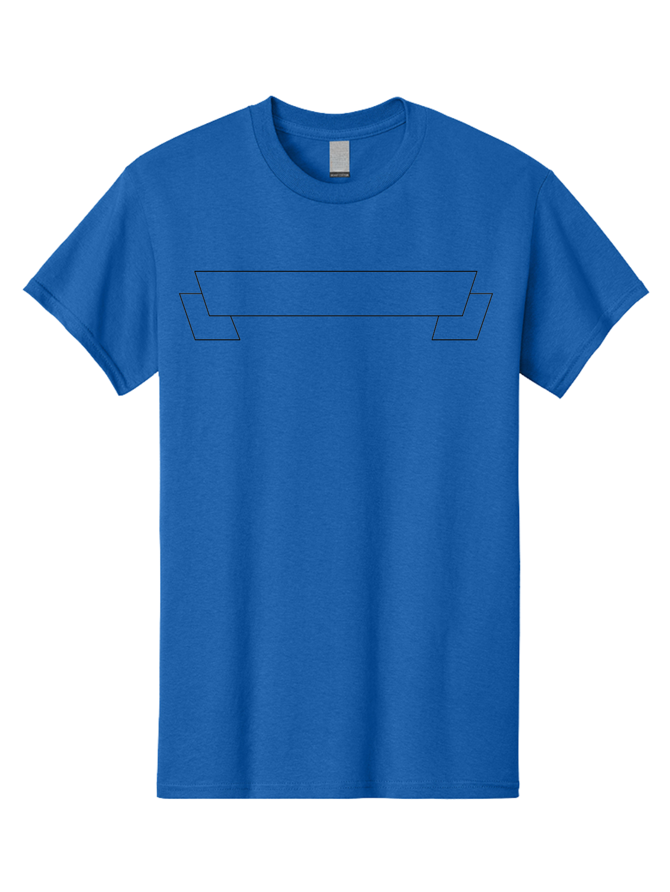 Text-Box Men'S Graphic Tee, 100% Cotton, Comfortable Casual Summer Wear, Machine Washable, Ribbon Banner, Outline Design, Simple Graphics, Minimalist Style, Clean Lines, Modern Aesthetic, Empty Space, Customizable Template - Aaa220 23