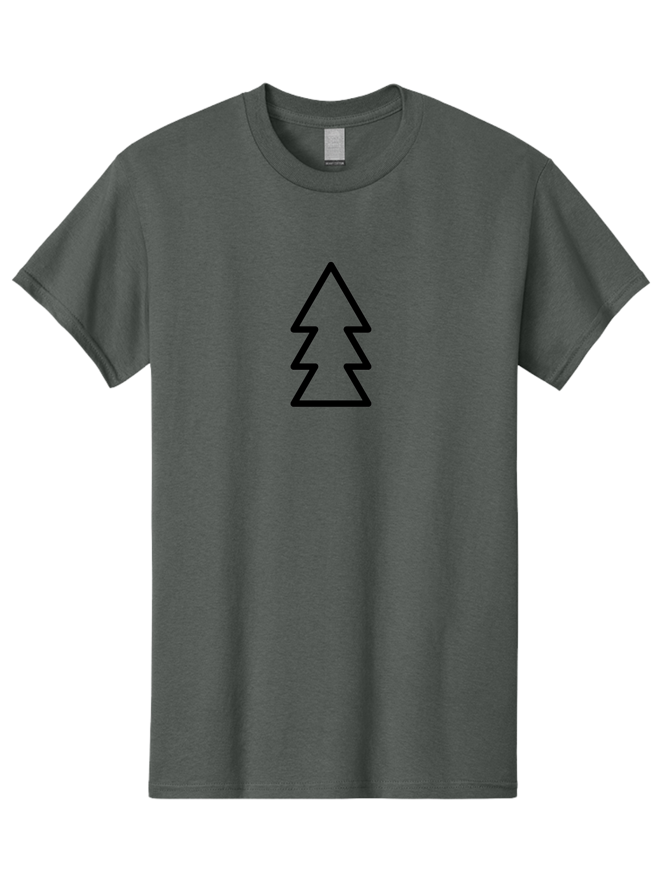 Tree-Logo Men'S Graphic Tee, 100% Cotton, Comfortable Casual Summer Wear, Machine Washable, Christmas Tree, Festive Symbol, Holiday Icon, Simple Design, Minimalist Art, Black Outline, Winter Theme - Aaa222 17